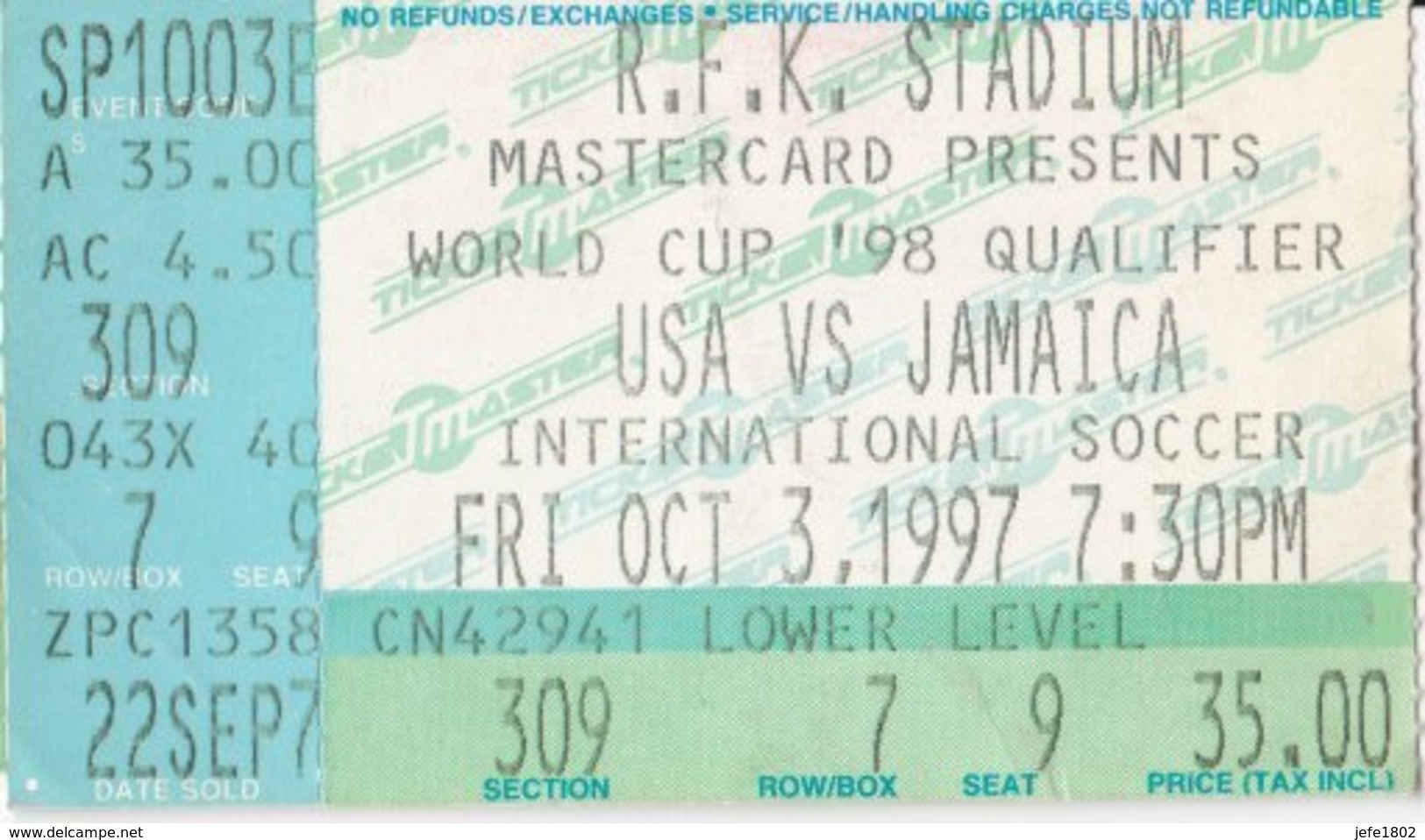 Tickets Hawaii 1977 - Louisville 1997 - 1996 Cardinal Station - 2000 Colombus Crew Stadium