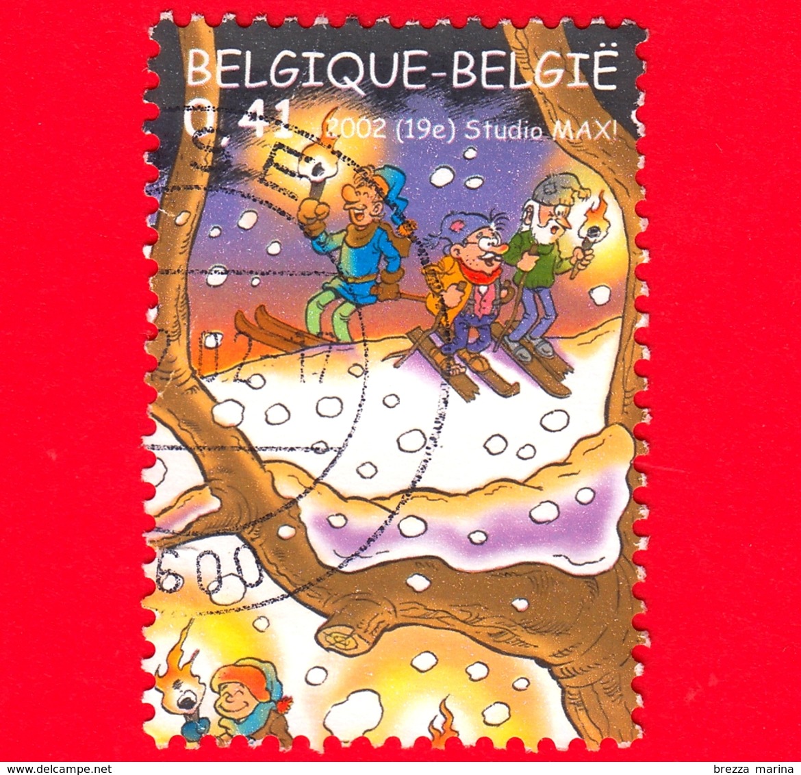 BELGIO - Usato - 2002 - Natale E Capodanno - Sci Notturno - Night Ski - 0.41 - Usati