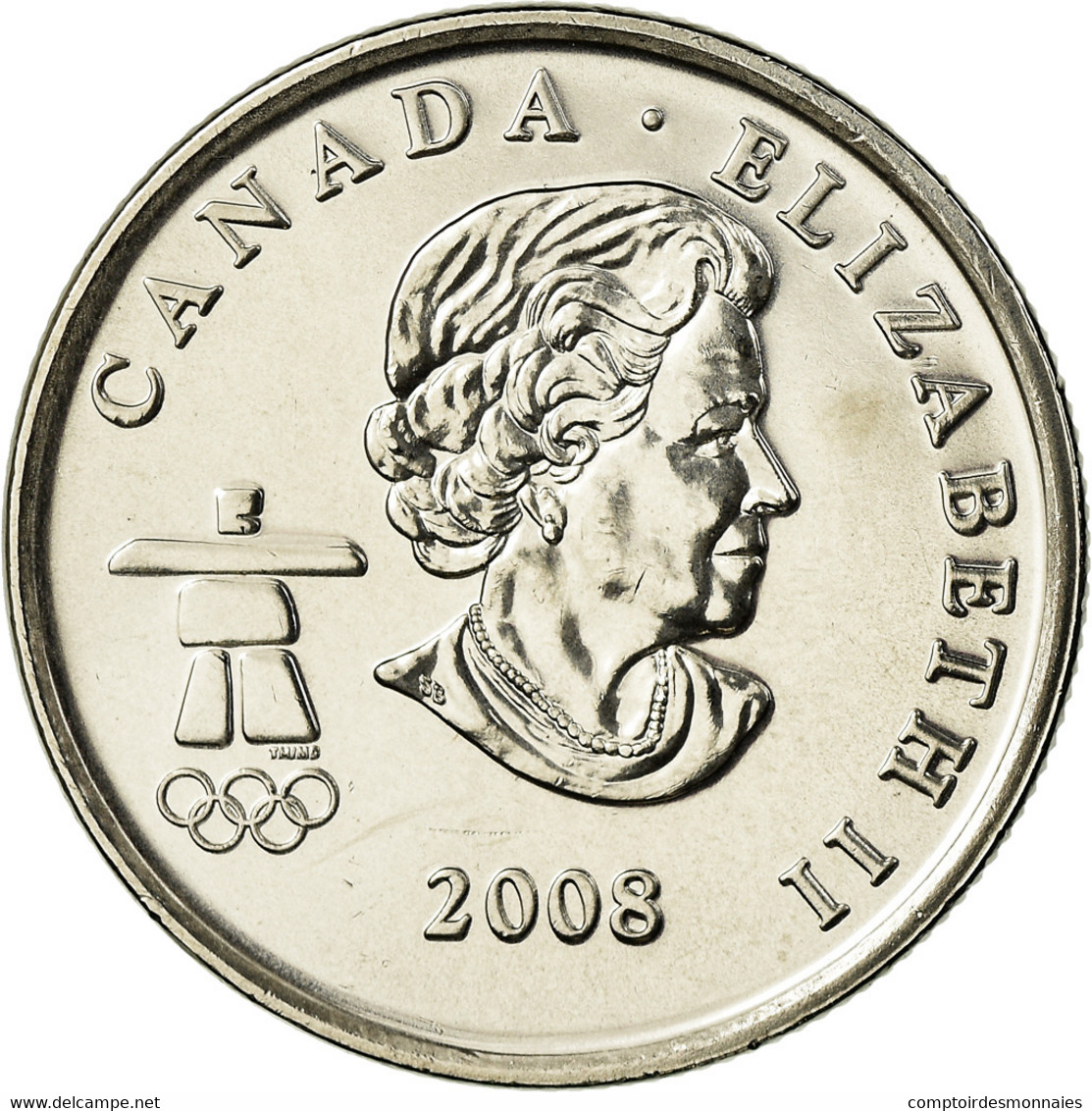 Monnaie, Canada, Elizabeth II, Figure Skating, 25 Cents, 2008, SPL, Nickel - Canada