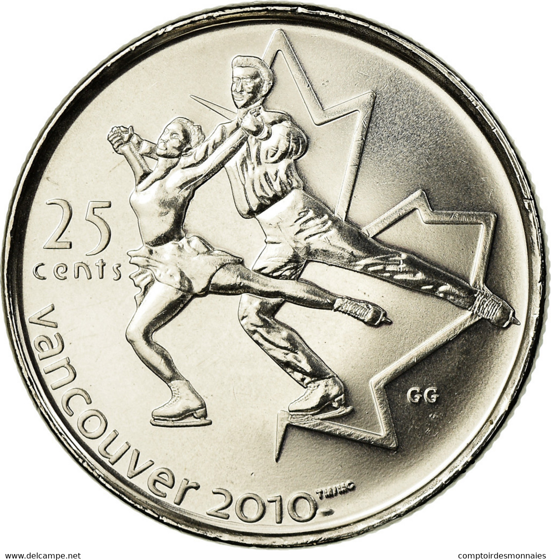 Monnaie, Canada, Elizabeth II, Figure Skating, 25 Cents, 2008, SPL, Nickel - Canada