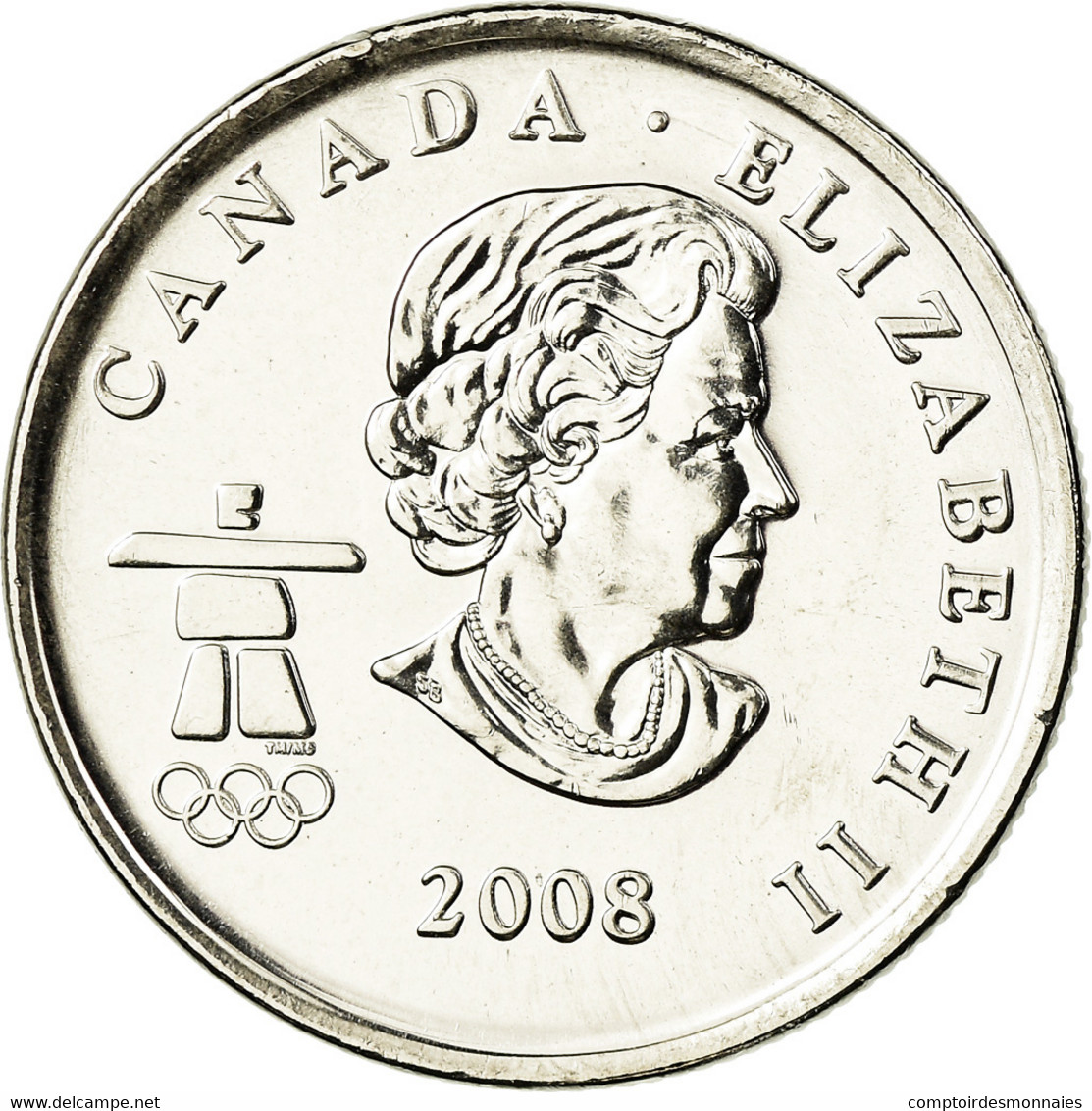 Monnaie, Canada, Elizabeth II, Freestyle Skiing, 25 Cents, 2008, SPL, Nickel - Canada