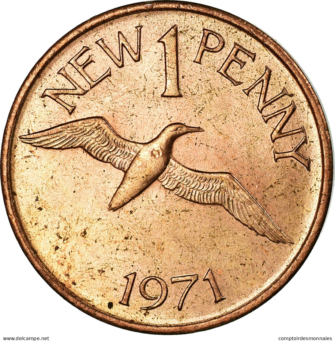 Monnaie, Guernsey, Elizabeth II, New Penny, 1971, SPL, Bronze, KM:21 - Guernesey