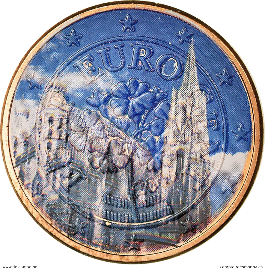 Autriche, Cathédrale Vienne, 5 Euro Cent, 2009, Colorised, SUP, Copper Plated - Autriche