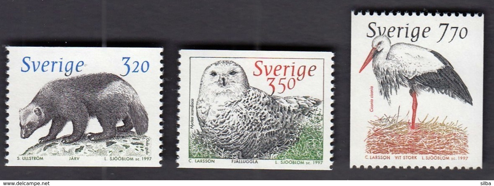 Sweden 1997 / Animals In The Nordic Ark 1 / MNH / Mi 1984-1986 - Unused Stamps