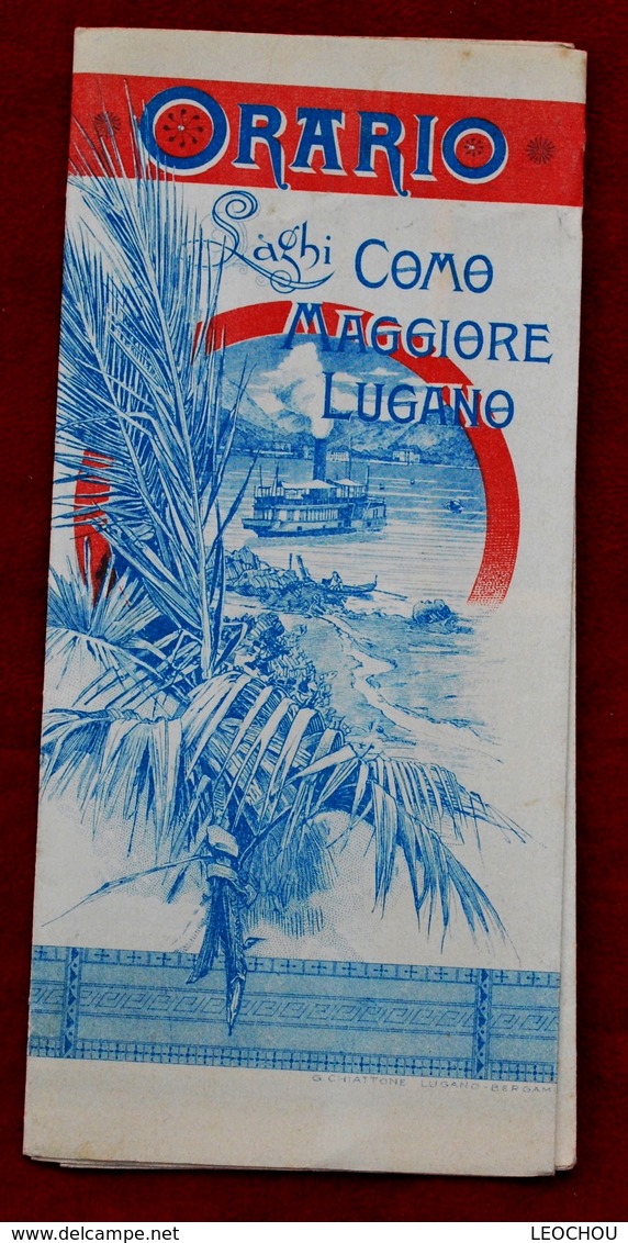 8.Depliant Horaire Des Lacs Maggiore Lugano 1894 - Dépliants Touristiques