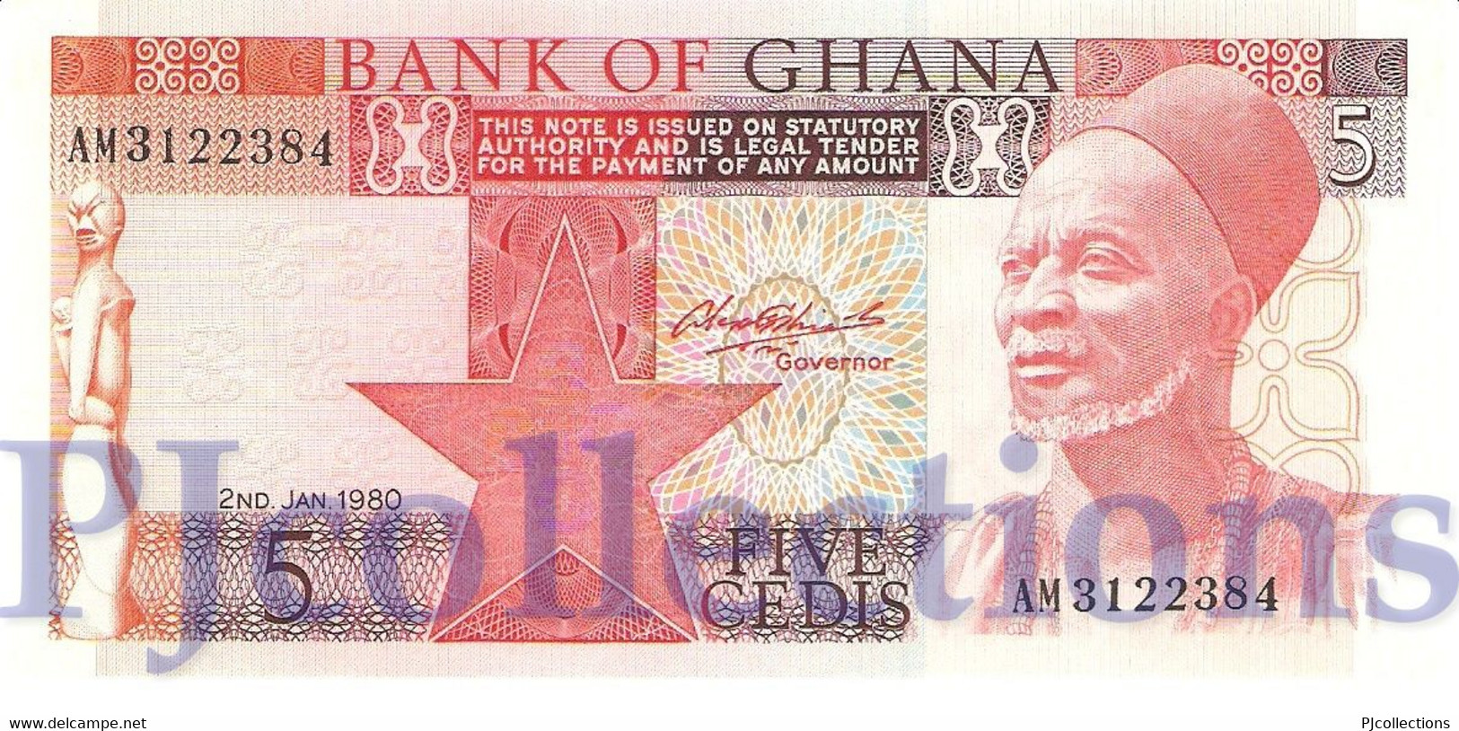 GHANA 5 CEDIS 1980 PICK 19b UNC - Ghana