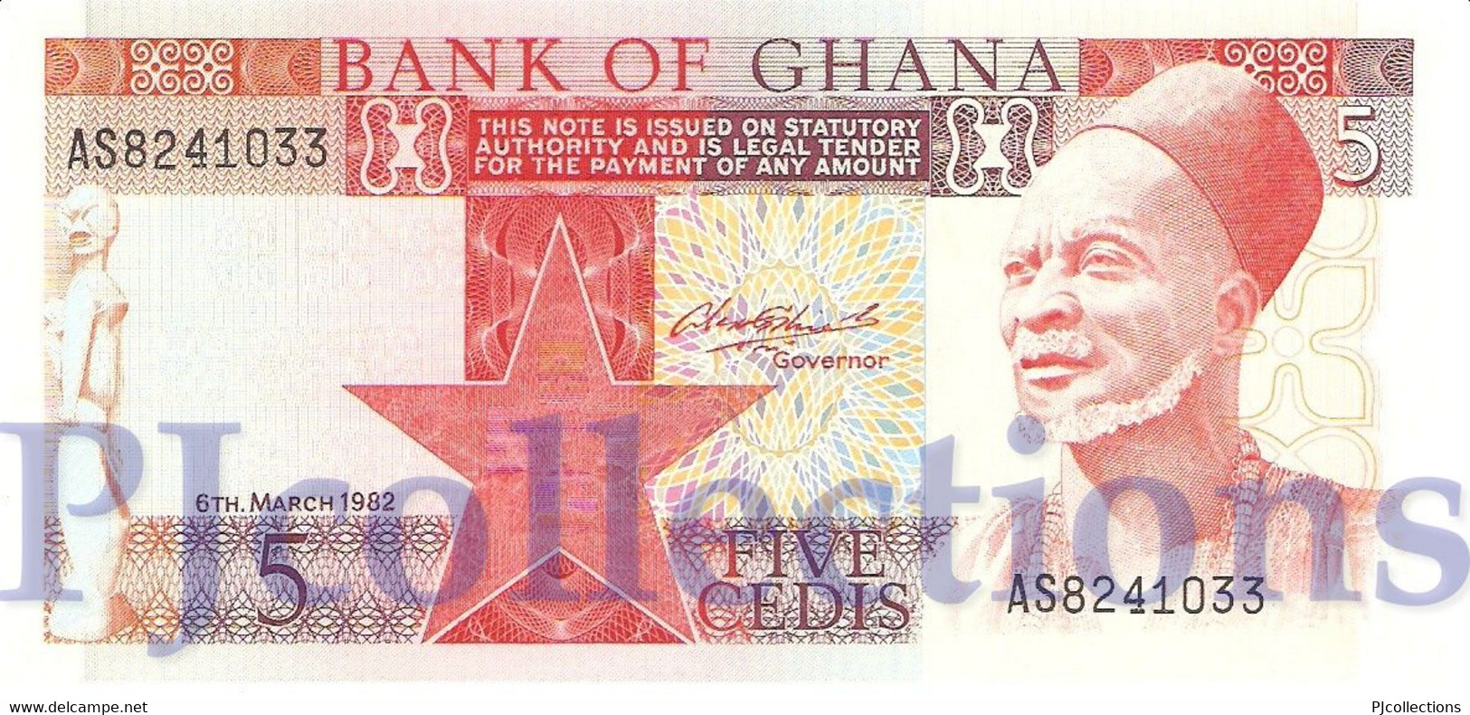 GHANA 5 CEDIS 1982 PICK 19c UNC - Ghana