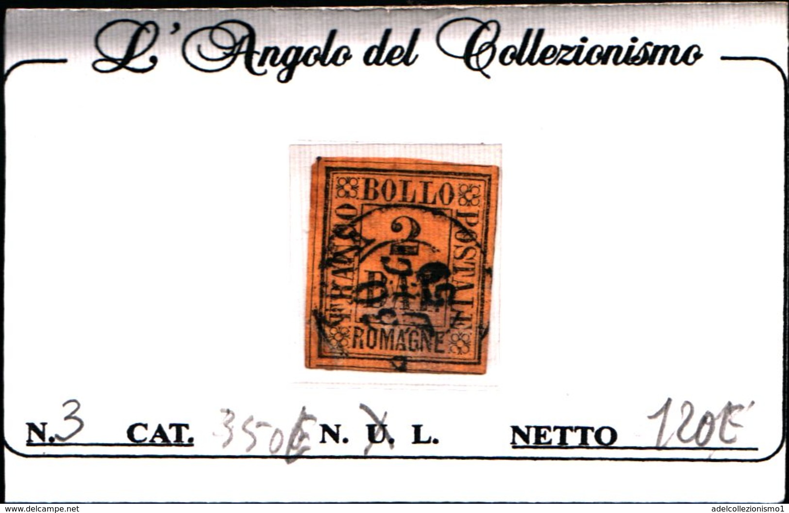 91252) ITALIA-Romagne- 2 Bai-Cifra - 1 Settembre 1859-usato - Romagna