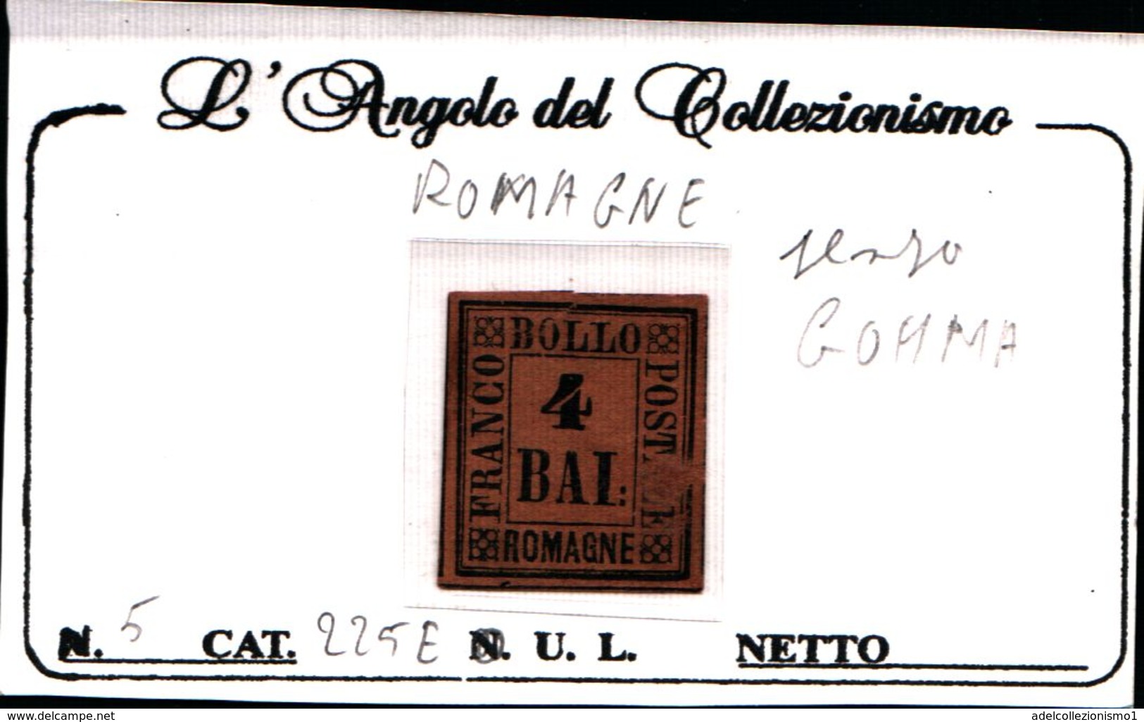 91255) ITALIA-Romagne- 4 Bai-Cifra - 1 Settembre 1859-senza Gomma - Romagna