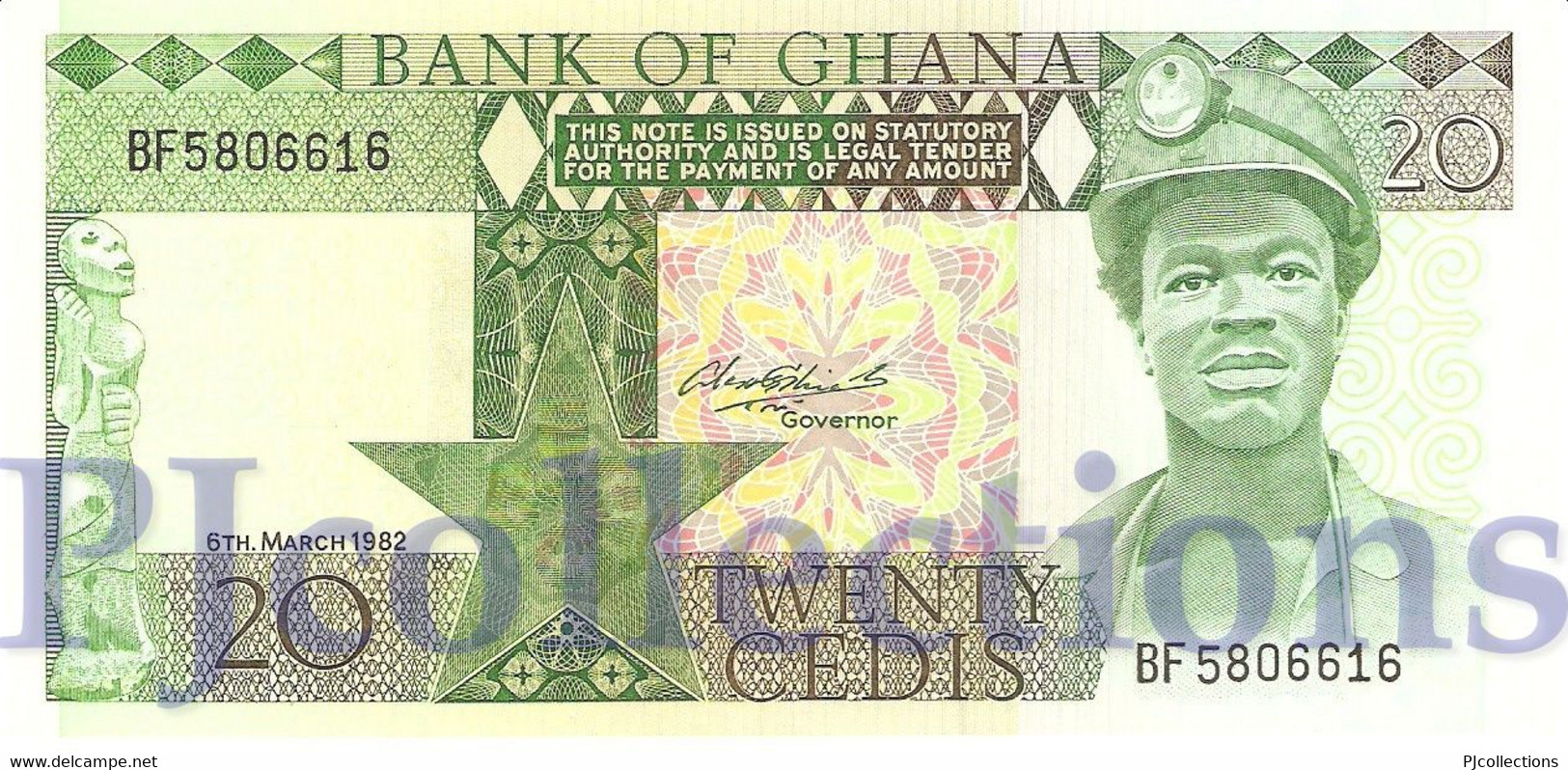 GHANA 20 CEDIS 1982 PICK 21c UNC - Ghana