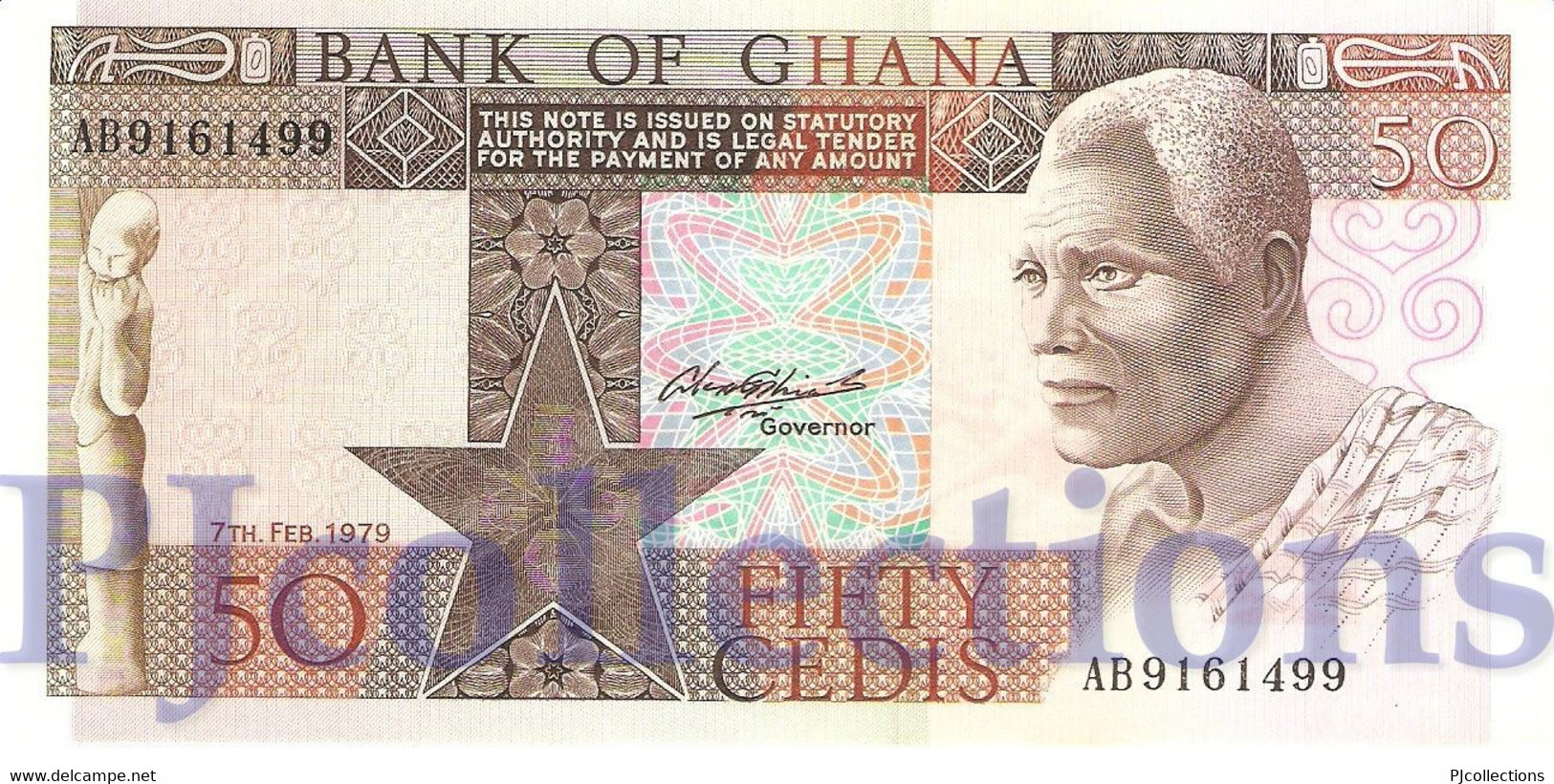 GHANA 50 CEDIS 1979 PICK 22a UNC - Ghana