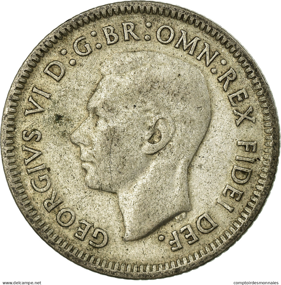 Monnaie, Australie, George VI, Sixpence, 1950, TB+, Argent, KM:45 - Sixpence