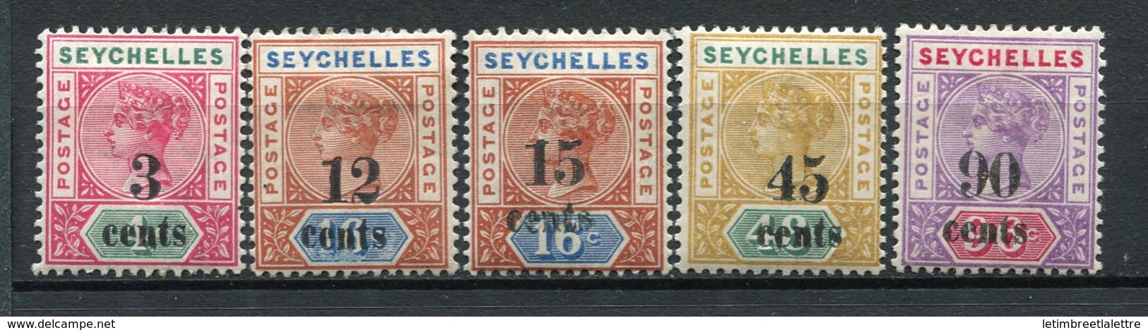 Seychelles  - N° 9 à 13 * - Neuf Avec Charnière  - Variété : Surcharge Double - Seychelles (...-1976)