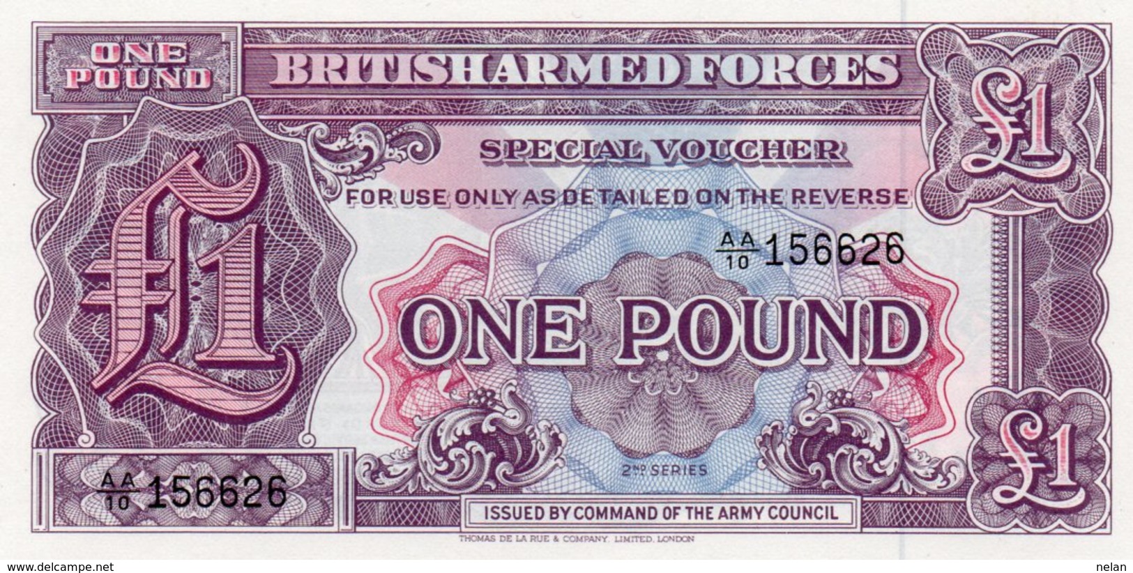 GREAT BRITAIN 1 Pound (2nd. Series)  1948 P-M22a  UNC - Britse Militaire Autoriteit