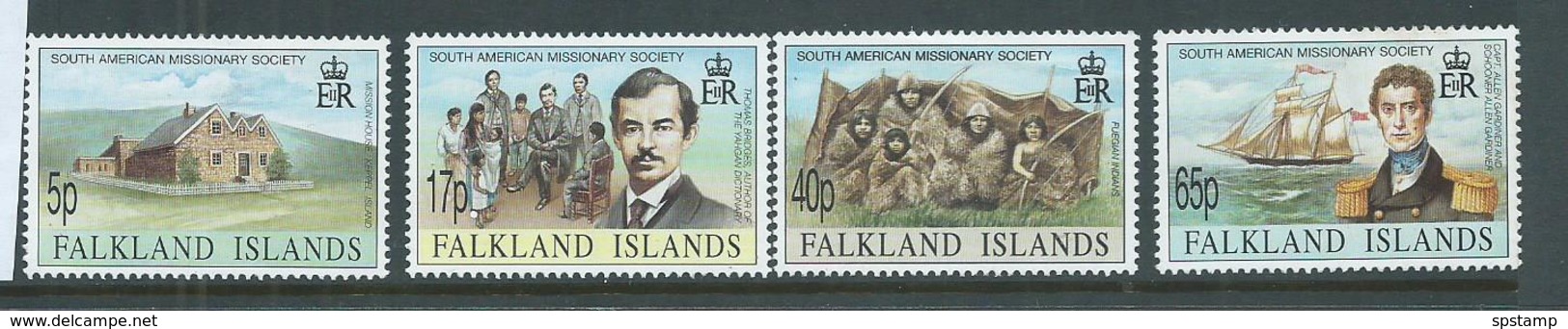 Falkland Islands 1995 South American Missionary Set 4,  65 P Fine MNH , Others Imperfections - Falkland Islands