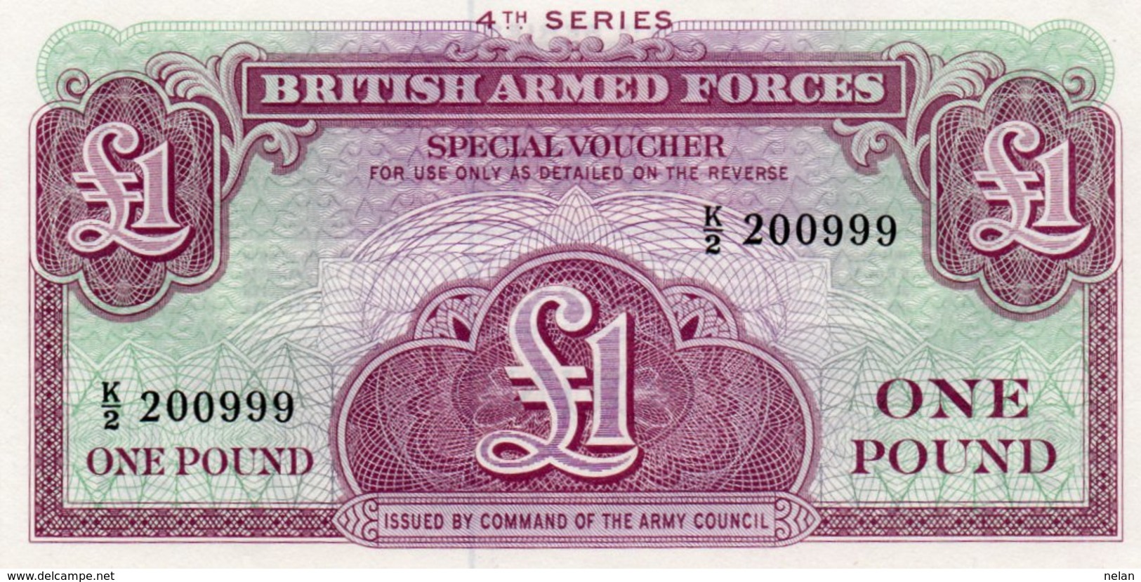 GREAT BRITAIN 1 Pound (4th. Series)  1962  P-M36a SERIE K/2 200999  UNC-British Armed Forces - British Military Authority