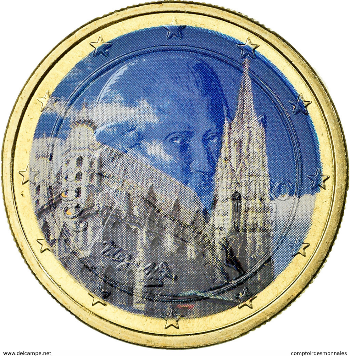 Autriche, Cathédrale Vienne, Euro, 2010, Colorised, SUP, Bi-Metallic, KM:3142 - Autriche