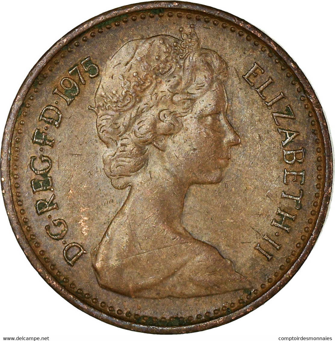 Monnaie, Grande-Bretagne, Elizabeth II, 1/2 New Penny, 1975, TTB, Bronze, KM:914 - 1/2 Penny & 1/2 New Penny