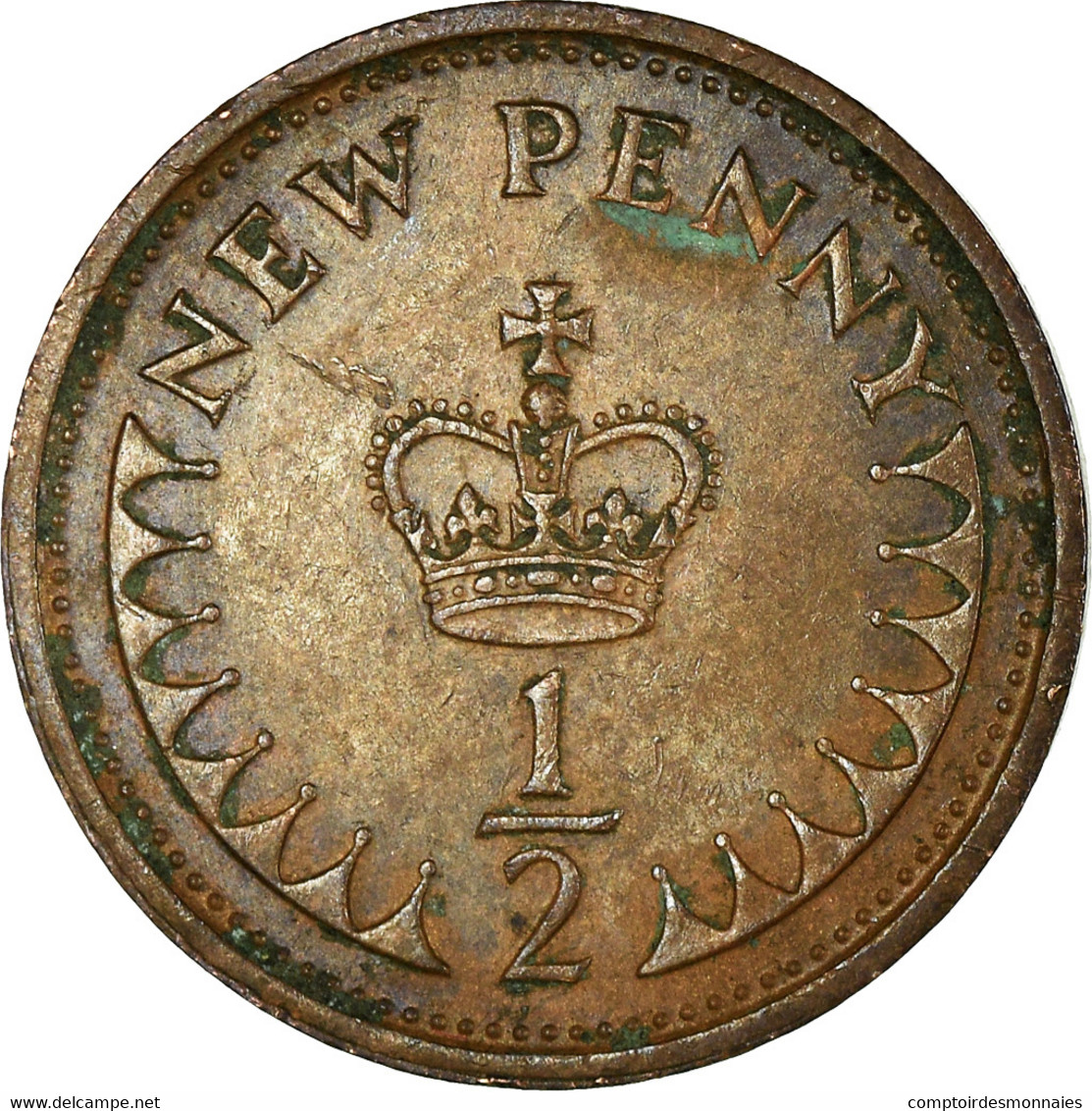 Monnaie, Grande-Bretagne, Elizabeth II, 1/2 New Penny, 1975, TTB, Bronze, KM:914 - 1/2 Penny & 1/2 New Penny