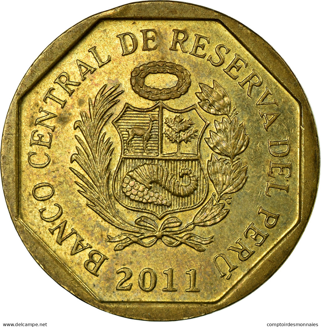 Monnaie, Pérou, 10 Centimos, 2011, Lima, TTB, Laiton, KM:305.4 - Pérou