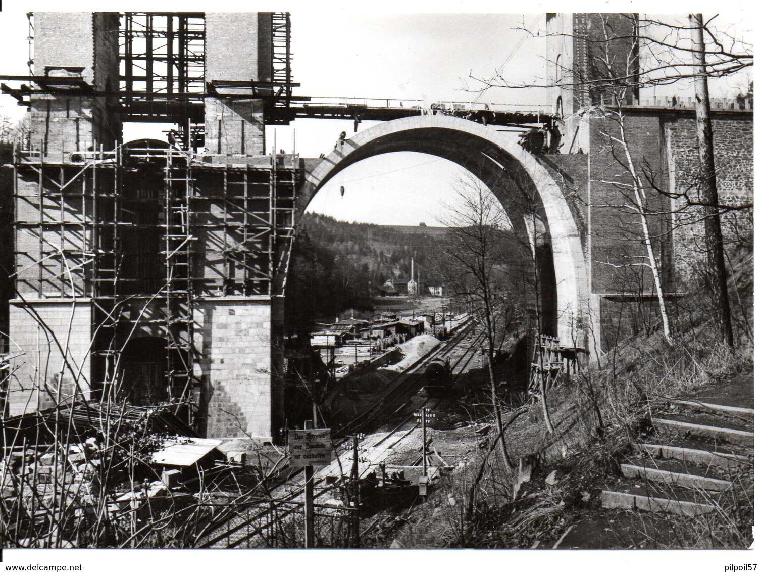 ALLEMAGNE - ELSTERTALBRÜCKE - JOCKETA - Blick Zur Baustelleneinrichtung 1949/50 - Format 10X14,4 - (reproduction) - Pöhl