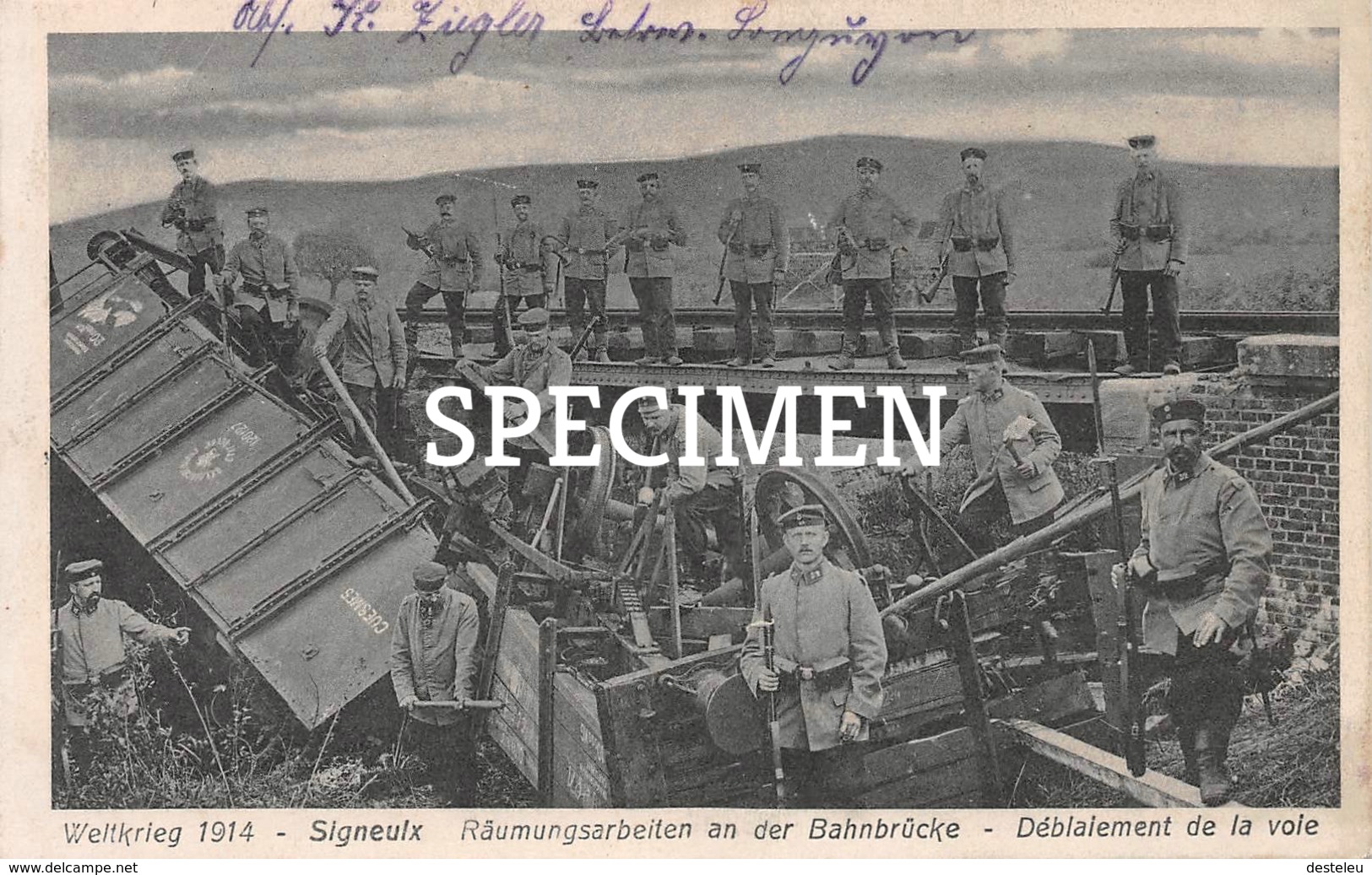 Weltkrieg 1914 - Signeulx - Räumungsarbeiten An Der Bahnbrücke - Musson