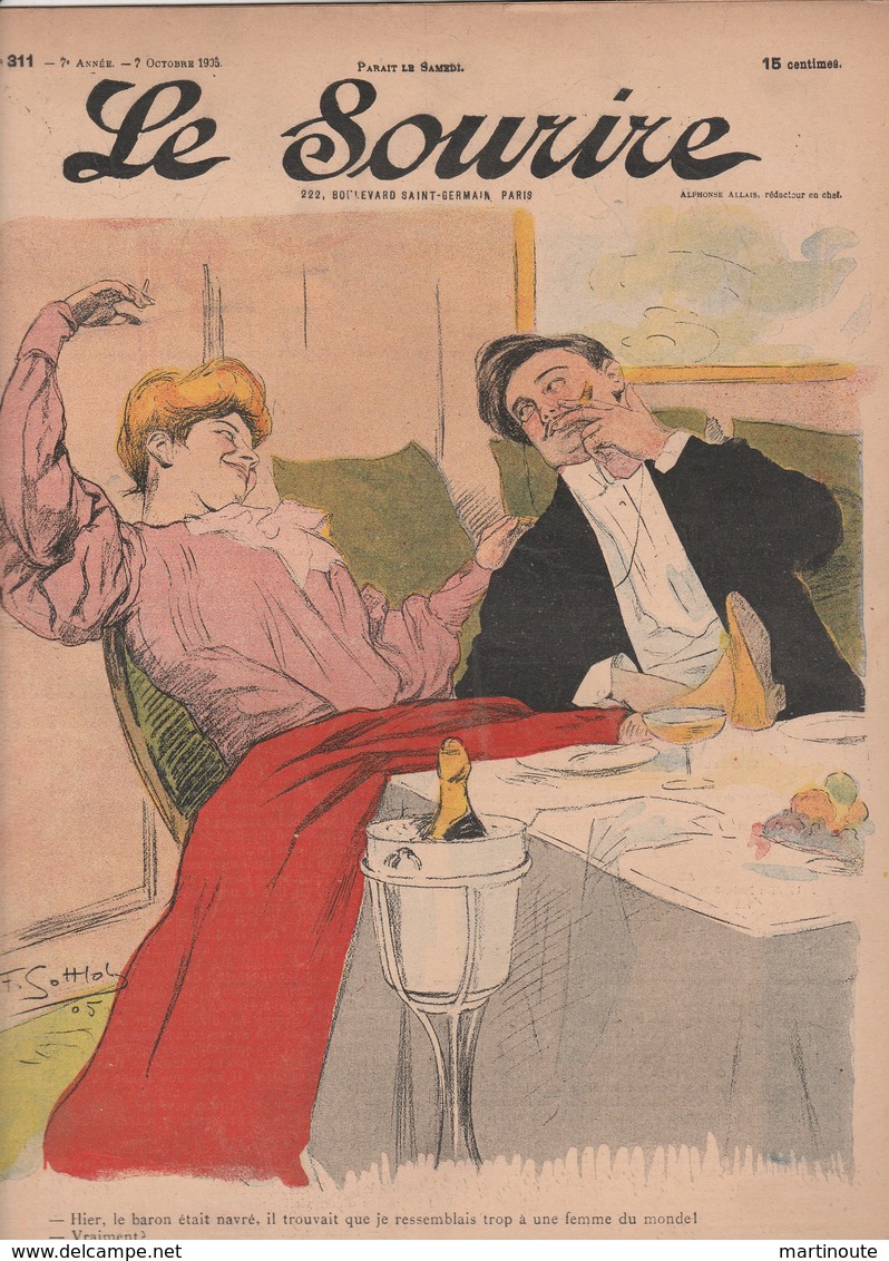 - JOURNAL N°311 -  315mm X 245mm, 07 Octobre 1905 , LE SOURIRE  - 034 - Autres & Non Classés