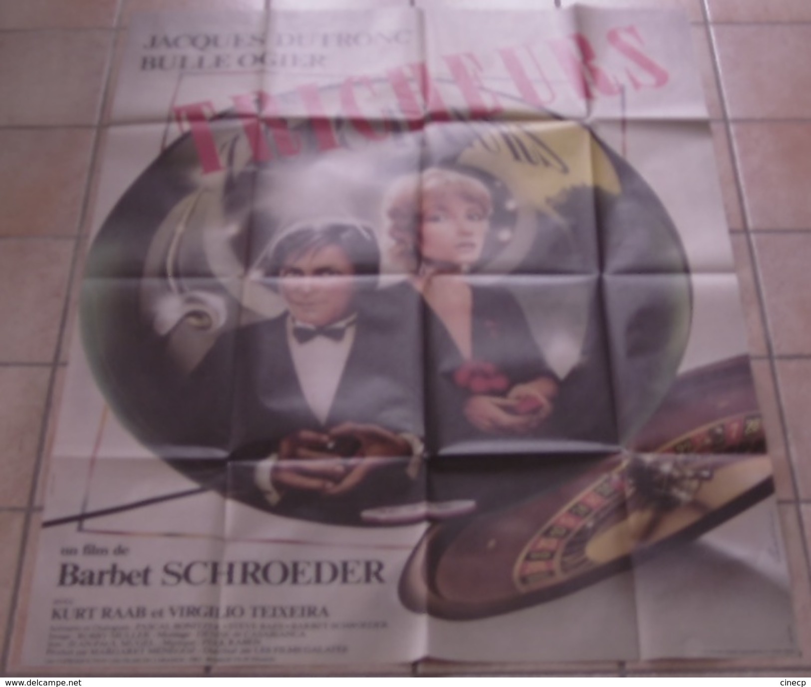 AFFICHE CINEMA ORIGINALE FILM LES TRICHEURS Barbet SCHROEDER Jacques DUTRONC Bulle OGIER 1984 TBE TB DESSIN - Posters