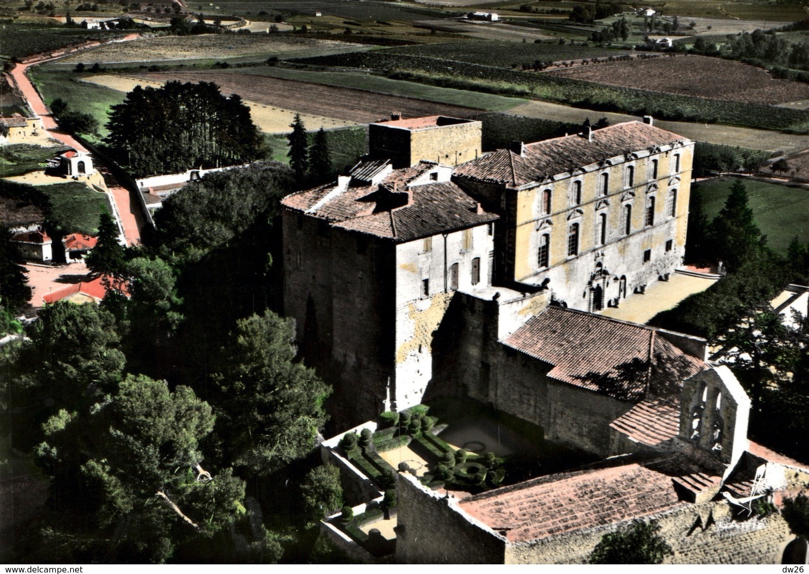 En Avion Au Dessus De Ansouis (Vaucluse) Le Château - Edition Lapie, Carte N° 5 Colorisée Non Circulée - Ansouis