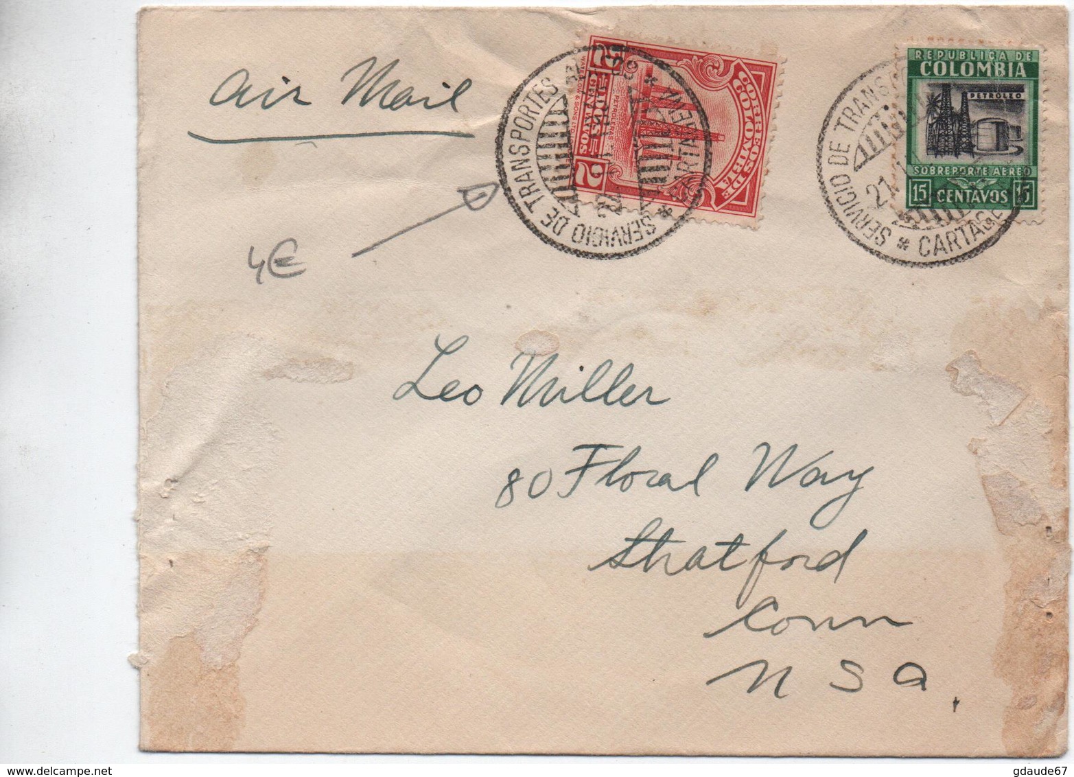 COLOMBIE / COLOMBIA - 19348 - ENVELOPPE De CARTAGENA Pour USA - Kolumbien