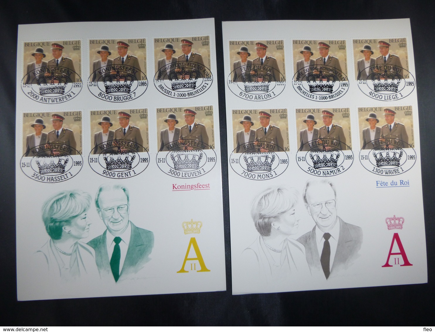 BELG.1995 2621 FILATELIST CARDS WITH FIRST DAY STAMPS : " Féte De Albert II / Koningsfeesten " - 1991-2000