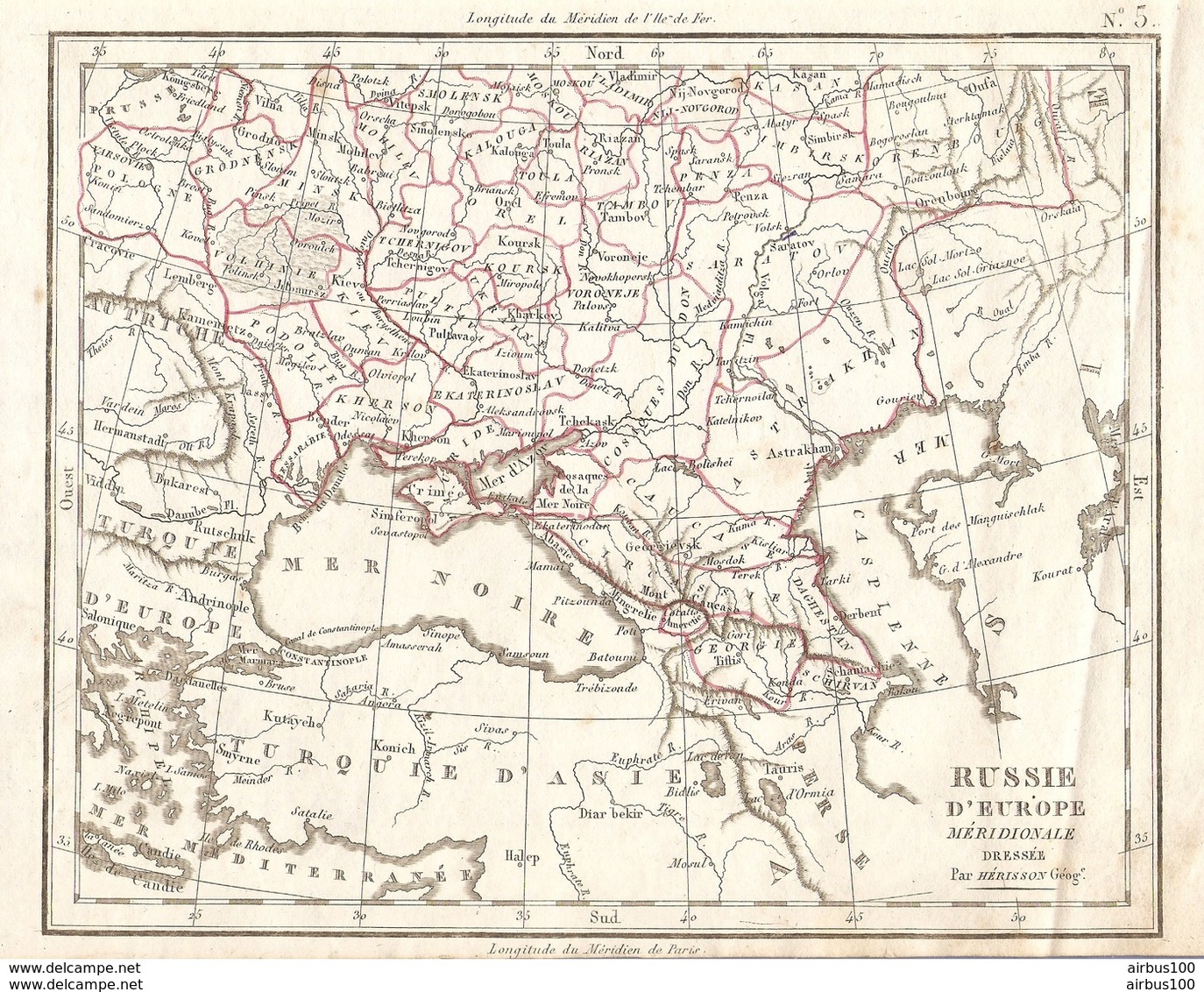 CARTE ANNÉE 1828 RUSSIE D'EUROPE MÉRIDIONALE - CARD YEAR 1828 RUSSIA OF SOUTHERN EUROPE - Carte Geographique