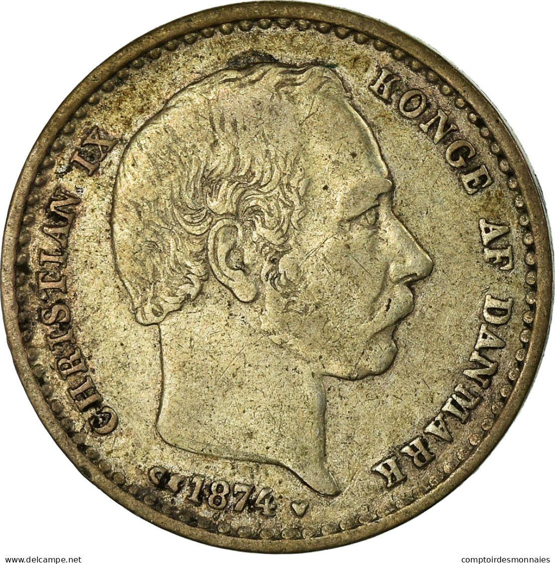 Monnaie, Danemark, Christian IX, 25 Öre, 1874, Copenhagen, TTB, Argent - Danemark