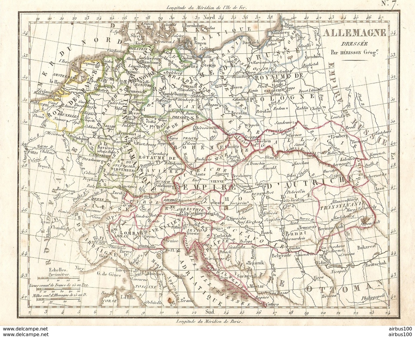 CARTE ANNÉE 1828 ALLEMAGNE - MAP YEAR 1828 GERMANY - KARTE JAHR 1828 DEUTSCHLAND - ALEMANIA - GERMANIA - Cartes Géographiques