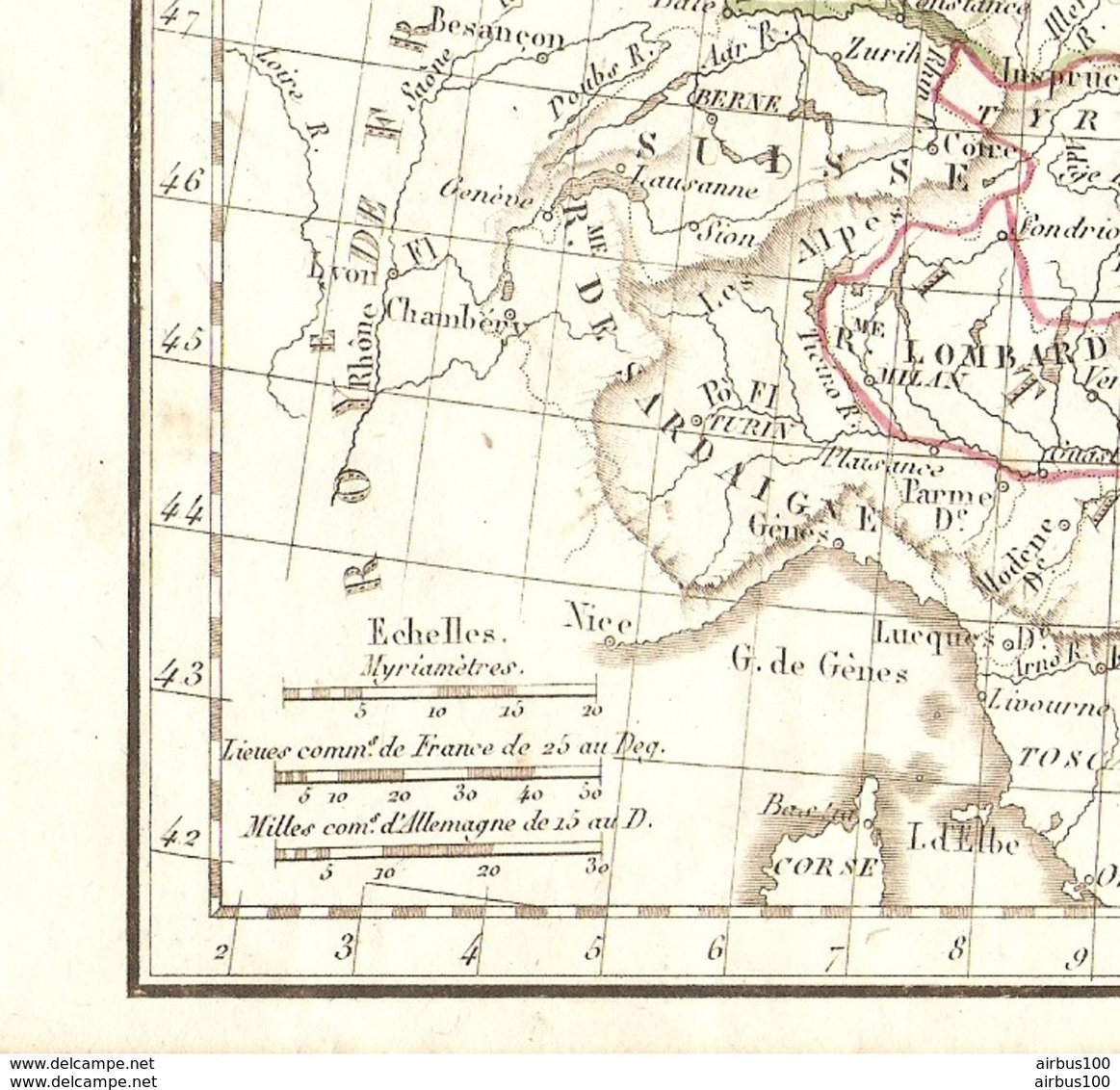 CARTE ANNÉE 1828 ALLEMAGNE - MAP YEAR 1828 GERMANY - KARTE JAHR 1828 DEUTSCHLAND - ALEMANIA - GERMANIA - Cartes Géographiques