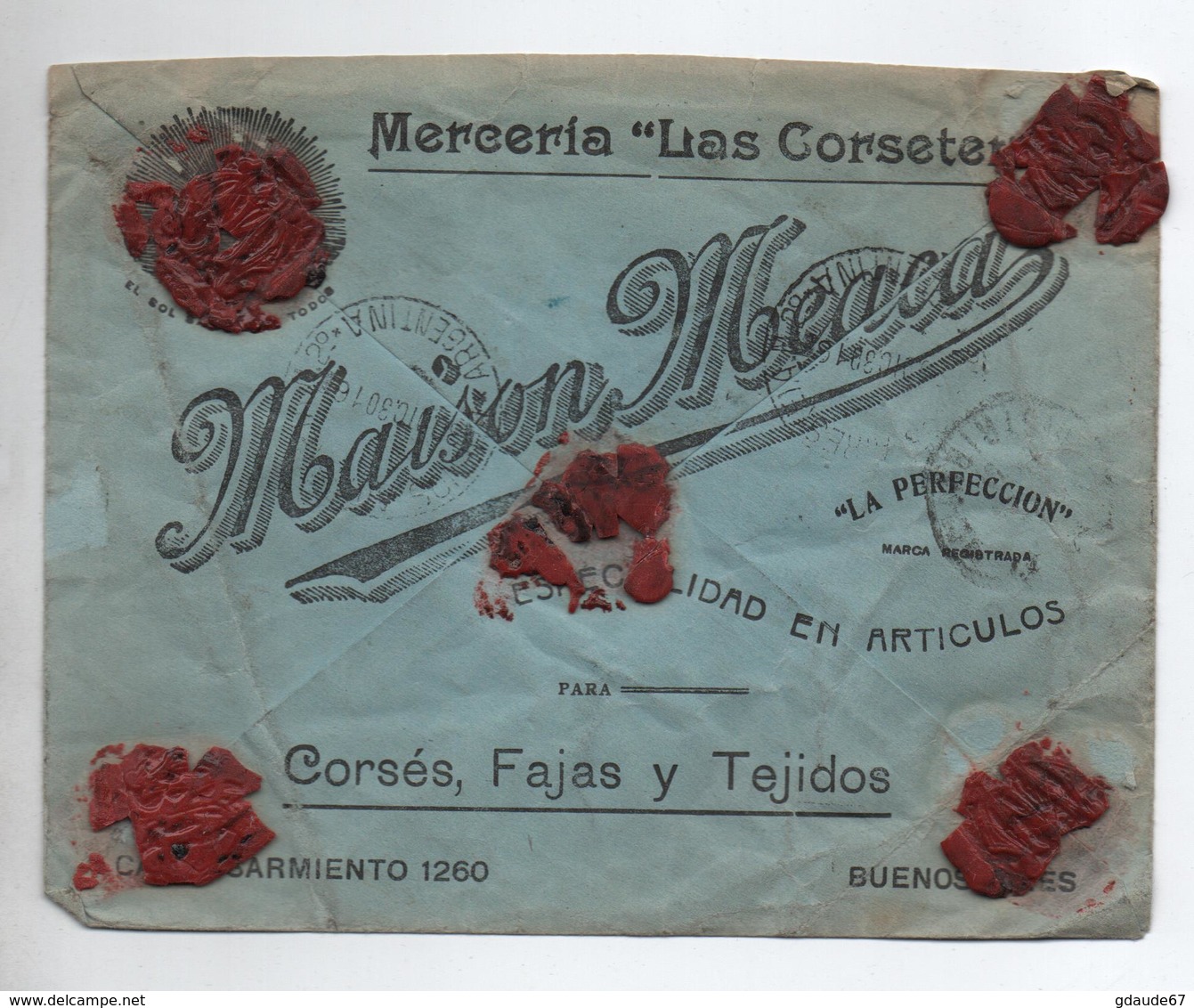 ARGENTINE / ARGENTINA - 1930 - ENVELOPPE COMMERCIALE RECOMMANDEE De BUENOS AIRES Pour PARIS - Covers & Documents