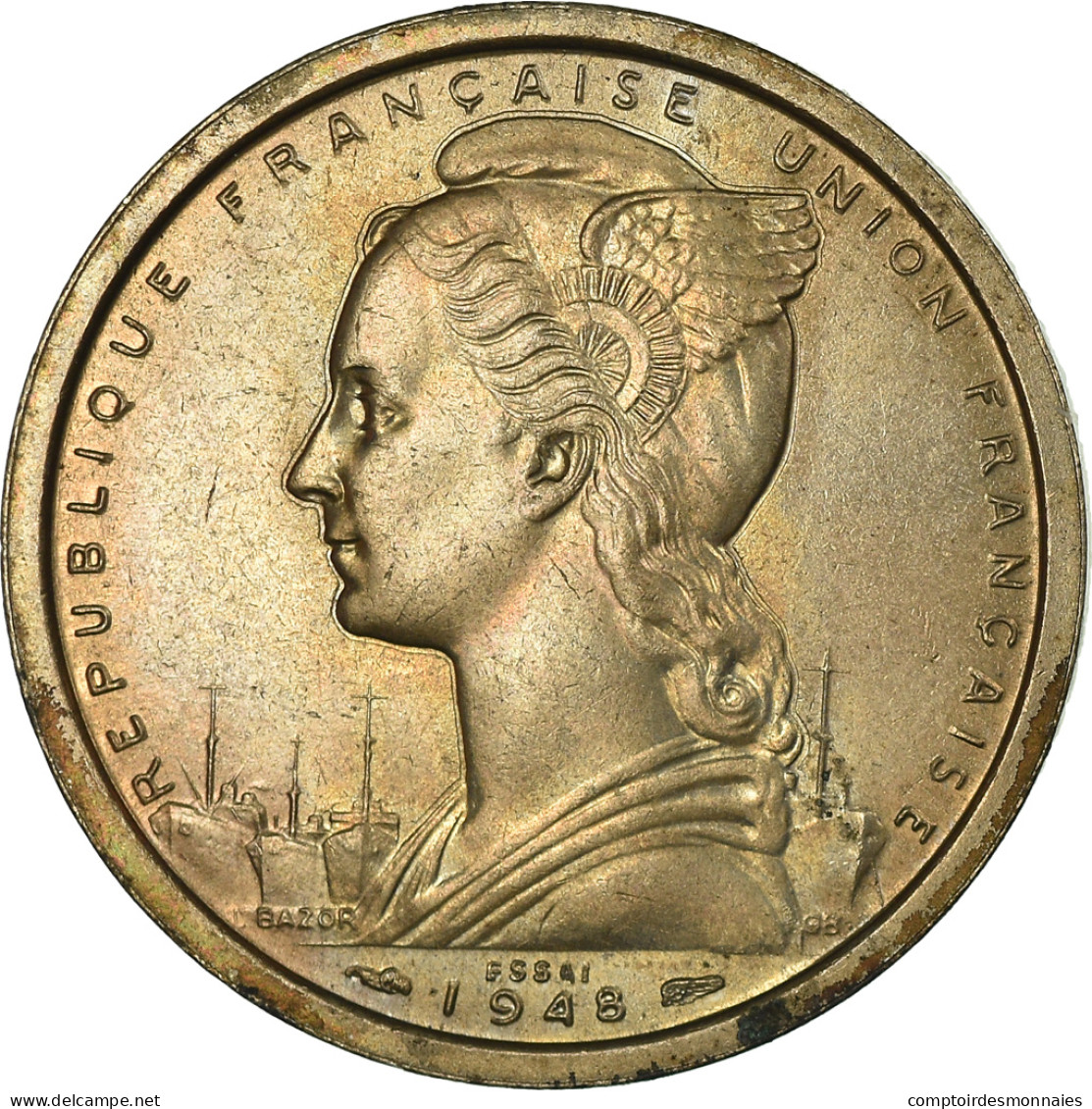 Monnaie, Cameroun, 2 Francs, 1948, Paris, SPL+, Copper-nickel, KM:E6 - Cameroon