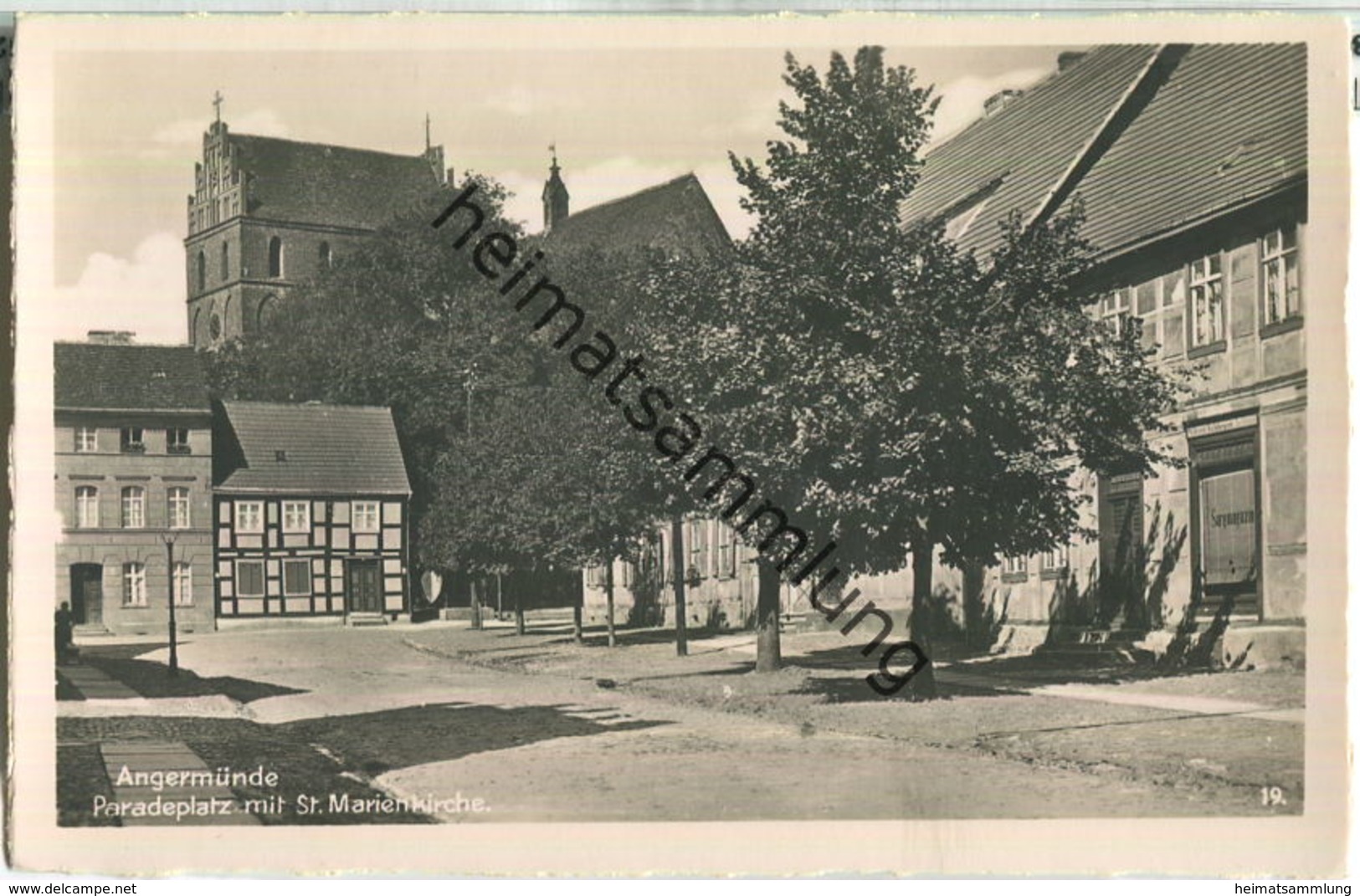 Angermünde - Paradeplatz Mit St. Marienkirche - Foto-Ansichtskarte - Verlag Leon Sauniers Stettin 30er Jahre - Angermuende