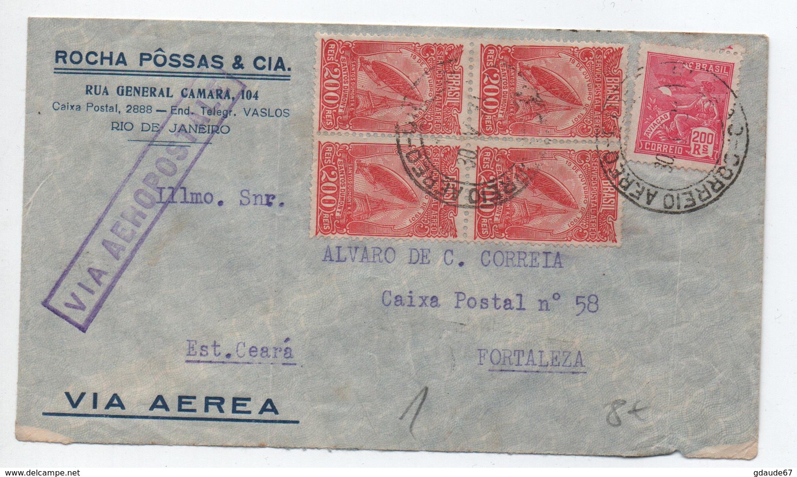 BRESIL / BRASIL - 1931 - ENVELOPPE De RIO DE JANEIRO Pour FORTALEZA - Cartas & Documentos