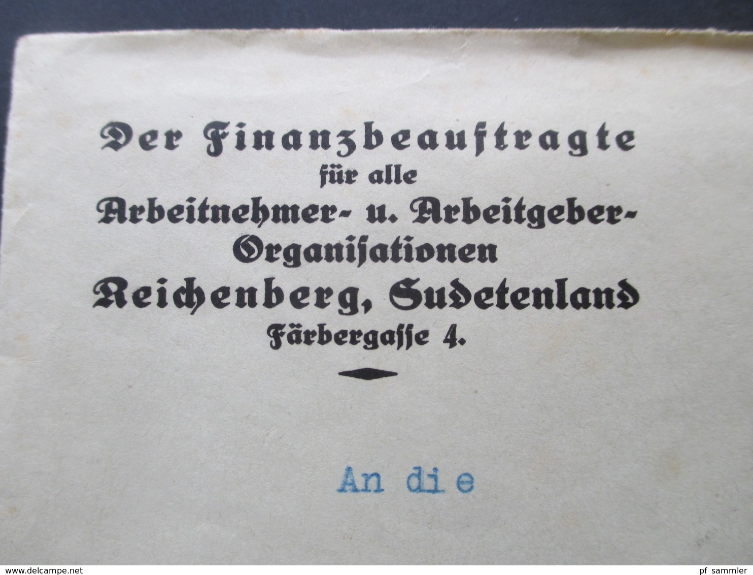 DR / Sudetenland 1938 Brief Aus Dem Bedarf Der Finanzbeauftragte Reichenberg Sudetenland Nach Berlin Gesendet! - Sudetenland