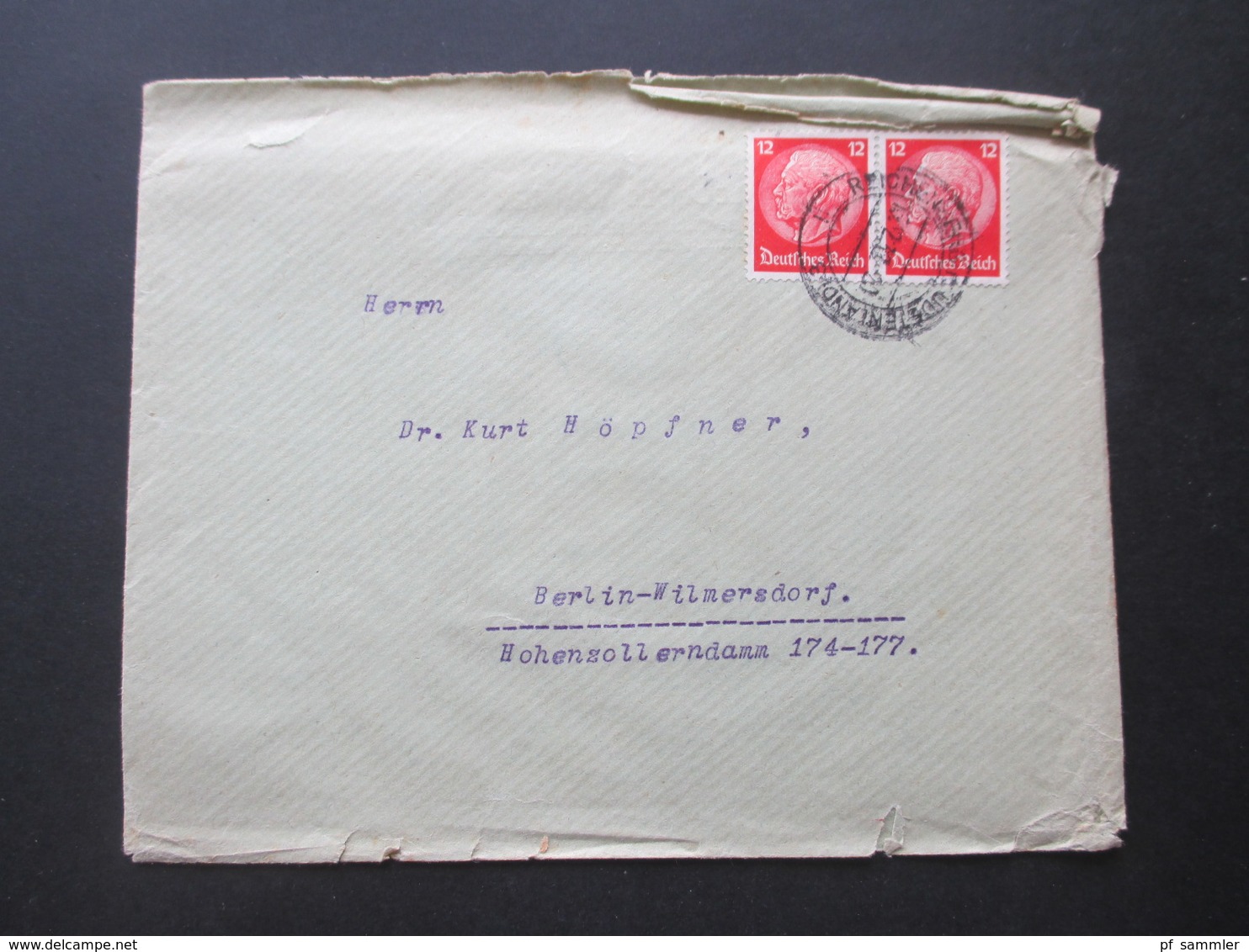 DR / Sudetenland 1938 Brief Aus Dem Bedarf Leopold Waniek Kanzlei Reichenberg Sudetenland Nach Berlin Gesendet! - Sudetes