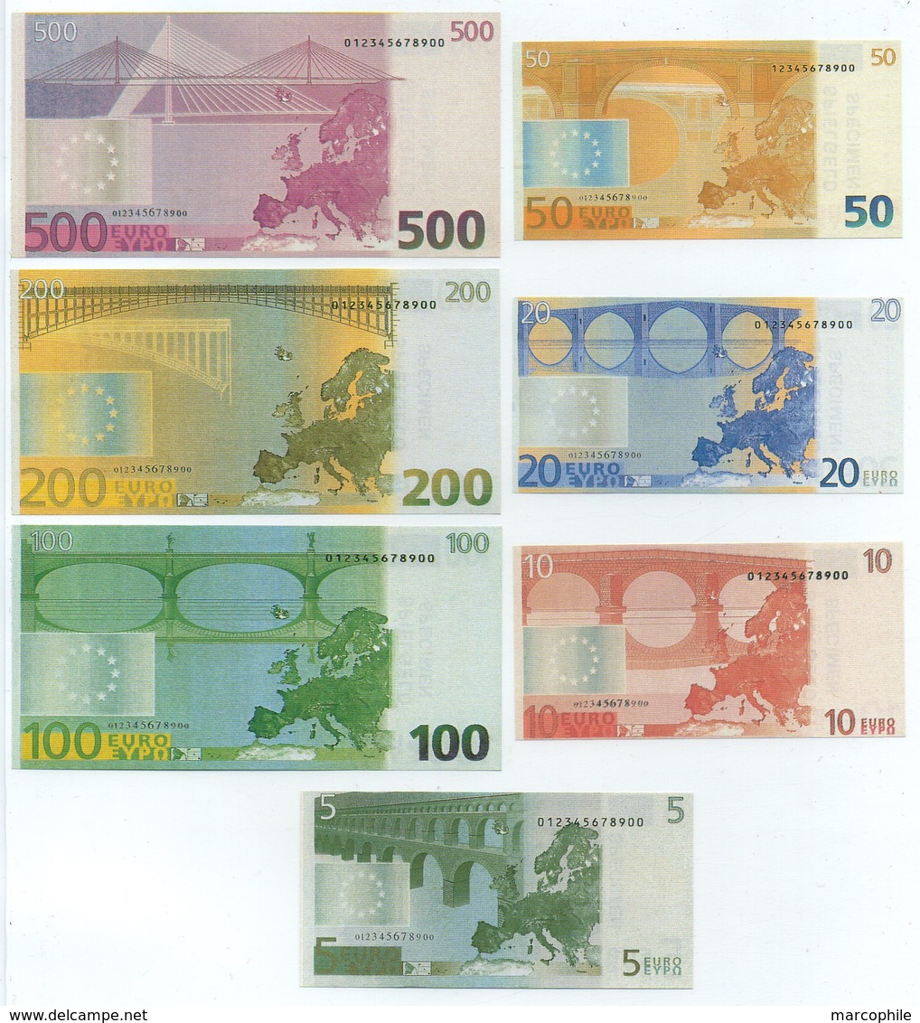 EUROS / SERIE DE 7 BILLETS FICTIFS (ref 1050) - Autres & Non Classés