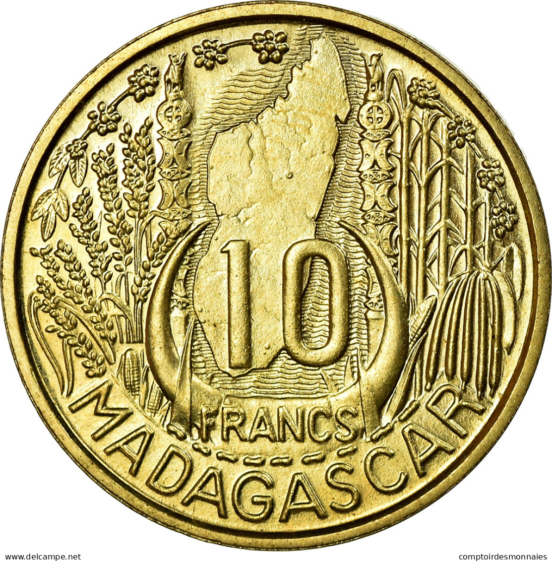 Monnaie, Madagascar, 10 Francs, 1953, Paris, ESSAI, SPL+, Aluminum-Bronze - Madagaskar