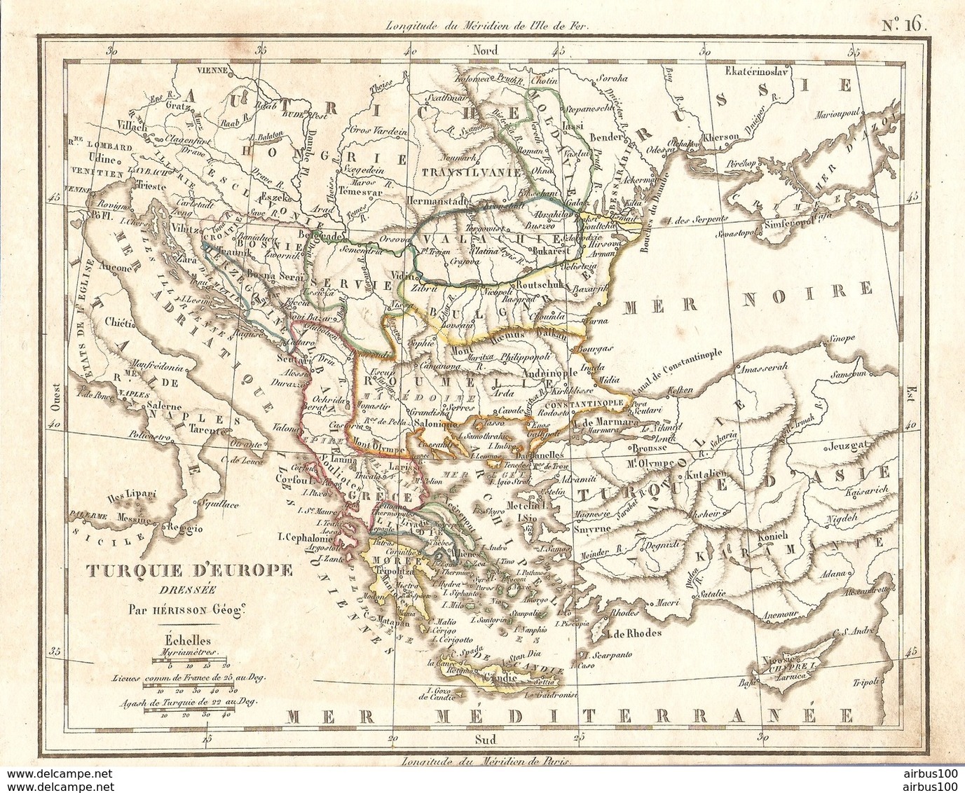 CARTE ANNÉE 1828 TURQUIE D'EUROPE - MAP YEAR 1828 TURKEY OF EUROPE - EUROPA TÜRKEI - EUROPA TURQUÍA - TURCHIA EUROPEA - Cartes Géographiques