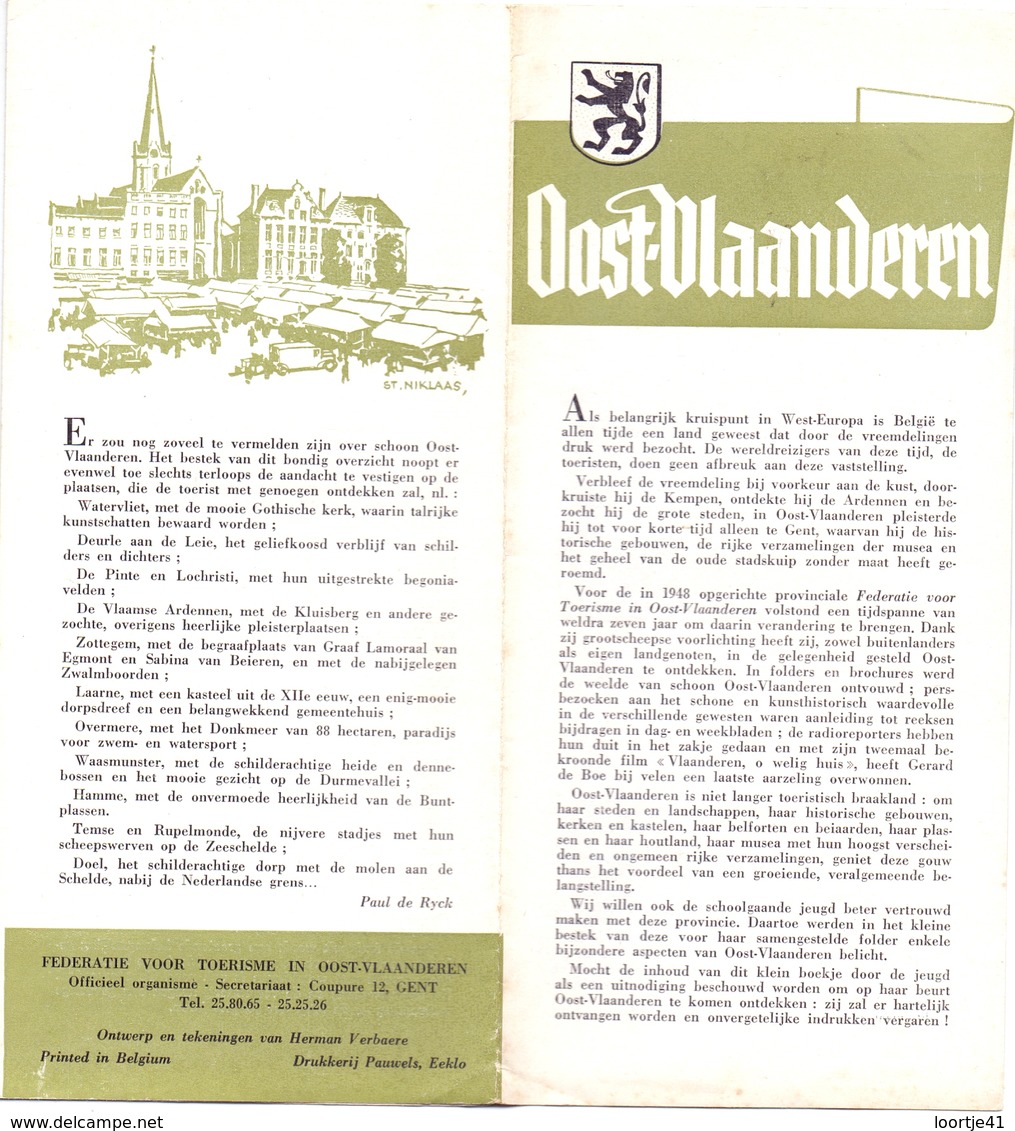 Brochure Dépliant Faltblatt Folder - Toerisme Tourisme - Oost Vlaanderen - Illustr Herman Verbaere - Dépliants Touristiques