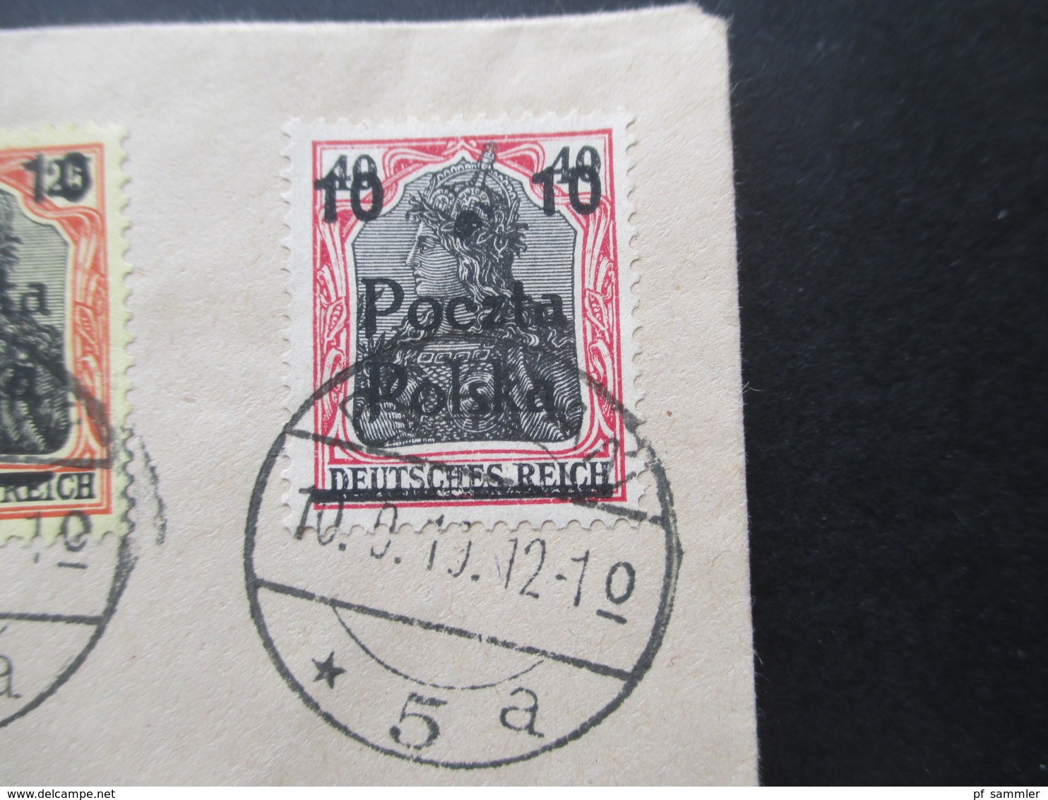 Polen 1919 1. Freimarken Für Posen Nr. 130 / 134 Satzbrief / Einschreiben Posen O. 5 Germania Marken Mit Aufdruck Poczta - Cartas & Documentos