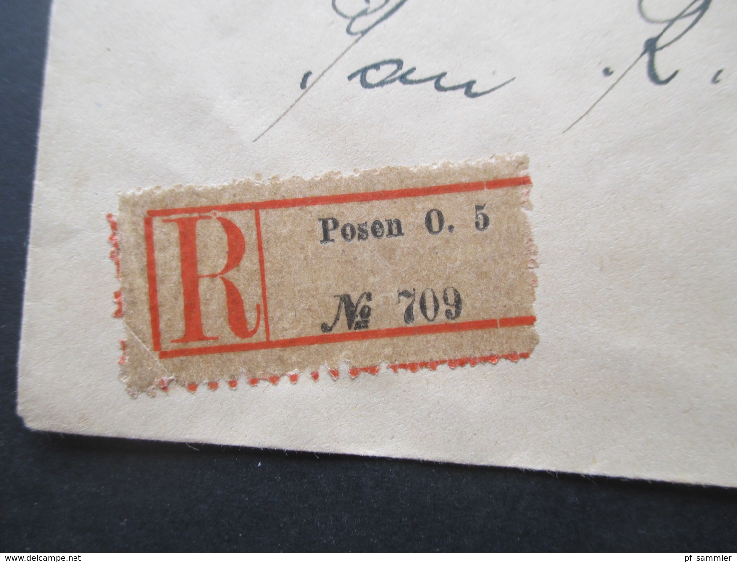 Polen 1919 1. Freimarken Für Posen Nr. 130 / 134 Satzbrief / Einschreiben Posen O. 5 Germania Marken Mit Aufdruck Poczta - Brieven En Documenten