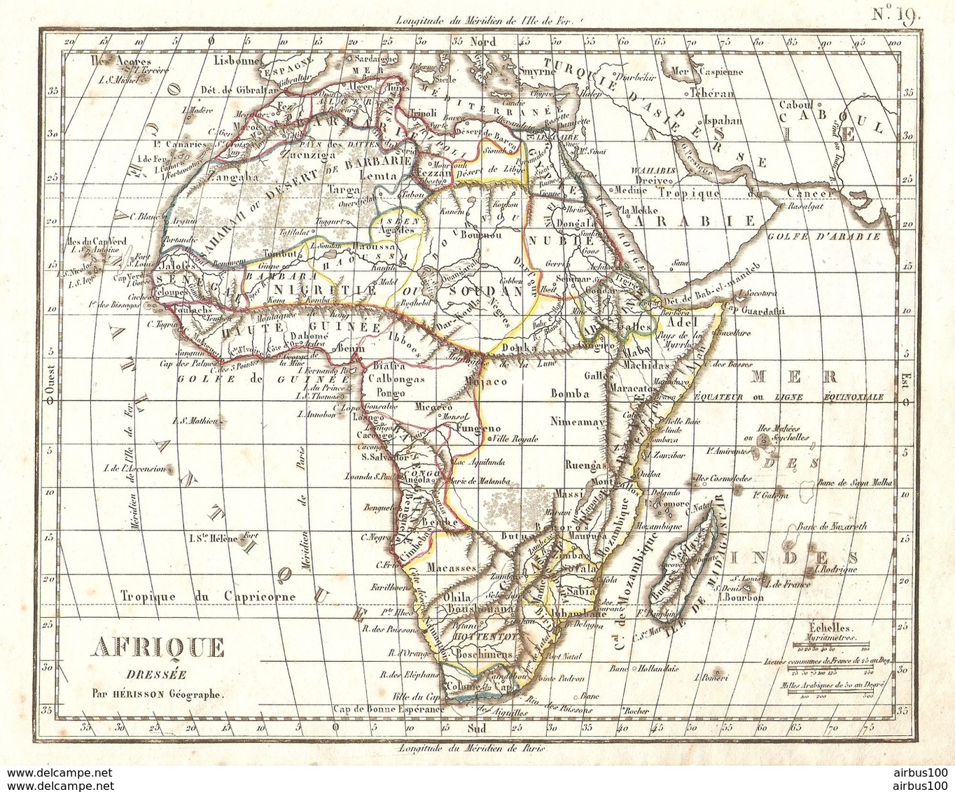 CARTE ANNÉE 1828 AFRIQUE - MAP YEAR 1828 AFRICA - KARTE JAHR 1828 AFRIKA - MAPA AÑO 1828 ÁFRICA - MAPPA ANNO 1828 AFRICA - Cartes Géographiques