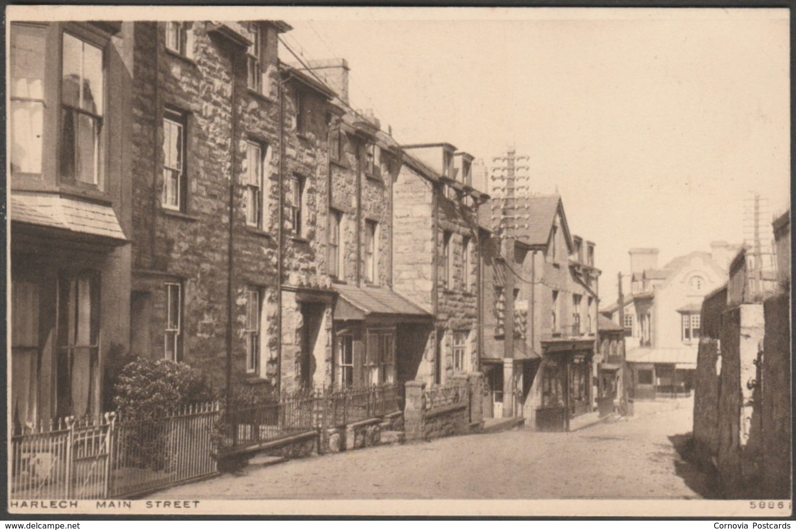 Main Street, Harlech, Merionethshire, C.1920s - Photochrom Postcard - Merionethshire