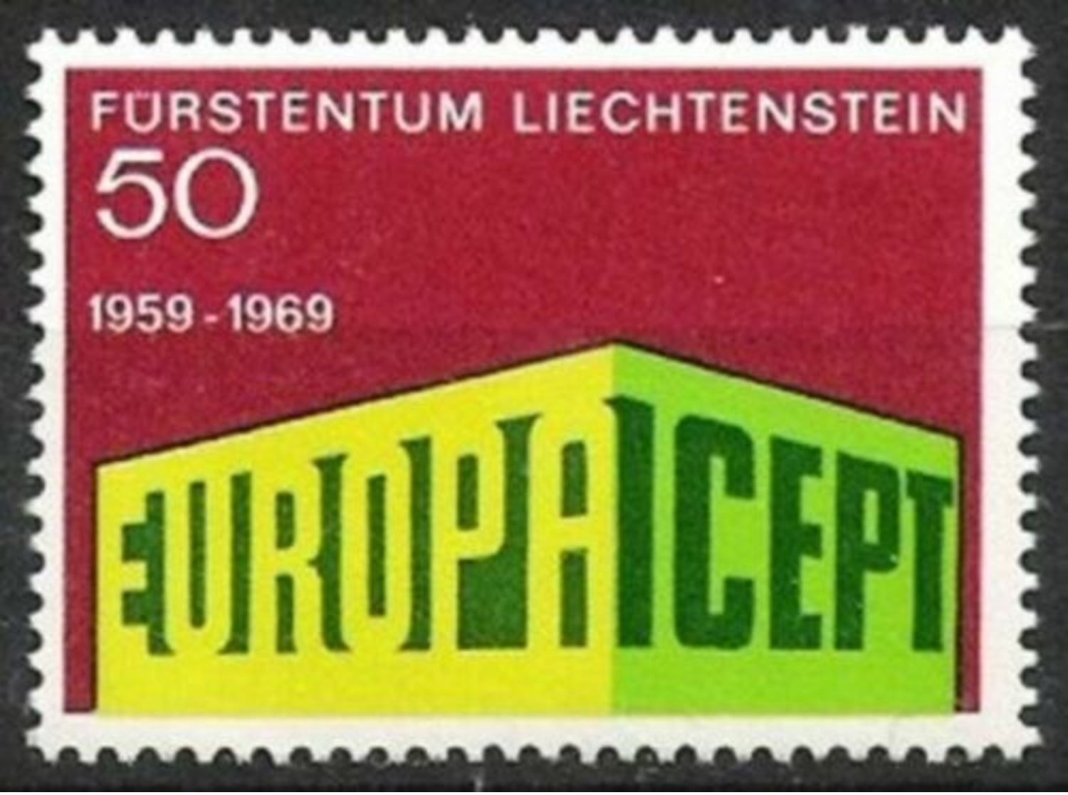 (!) Timbres EUROPA CEPT LIECHTENSTEIN  1969 N° Y&t  454 Neuf(s) ** MNH Luxe - 1969